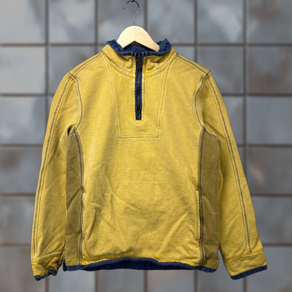FatFace Fat Face Airlie Quarter Zip Sweater Mens Small Cotton Jumper Yellow Size US S / EU 44-46 / 1 - 1 Thumbnail