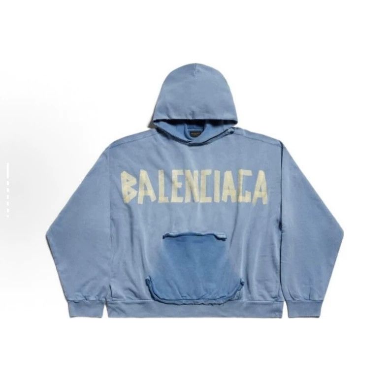 Balenciaga Balenciaga Rubber tape destroys hooded sweater. Size US L / EU 52-54 / 3 - 1 Thumbnail