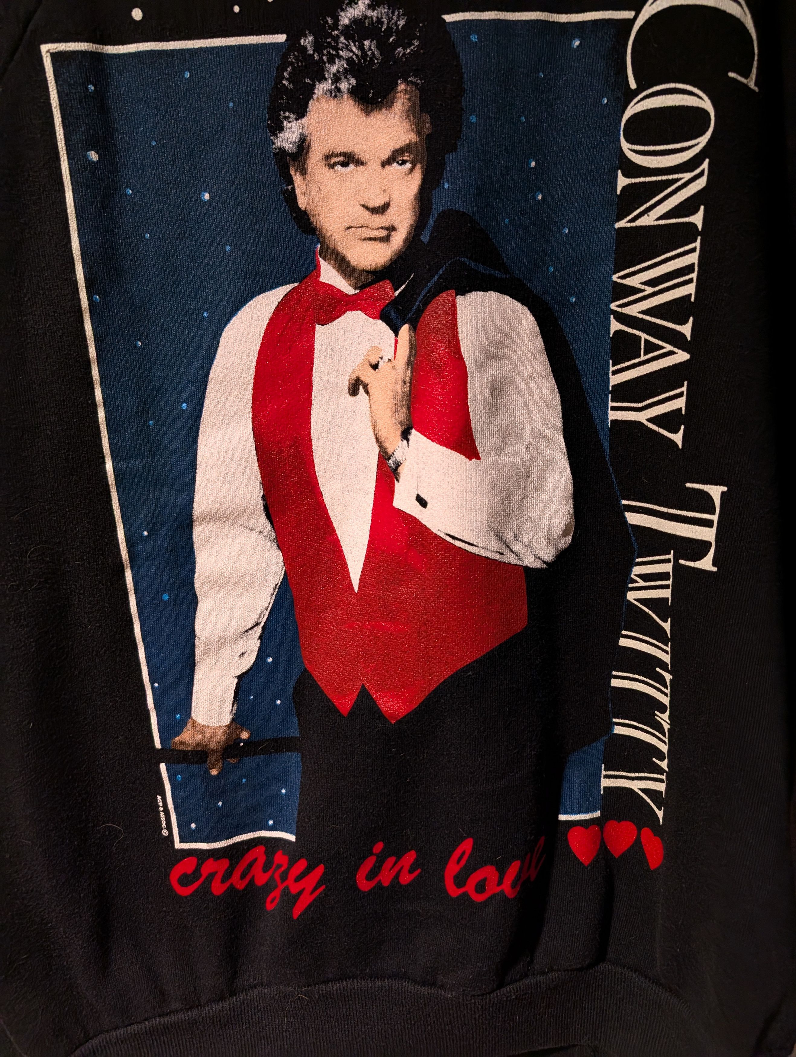 Band Tees Vintage 80s Conway Twitty Crazy in Love Music Sweatshirt Size US XL / EU 56 / 4 - 2 Thumbnail