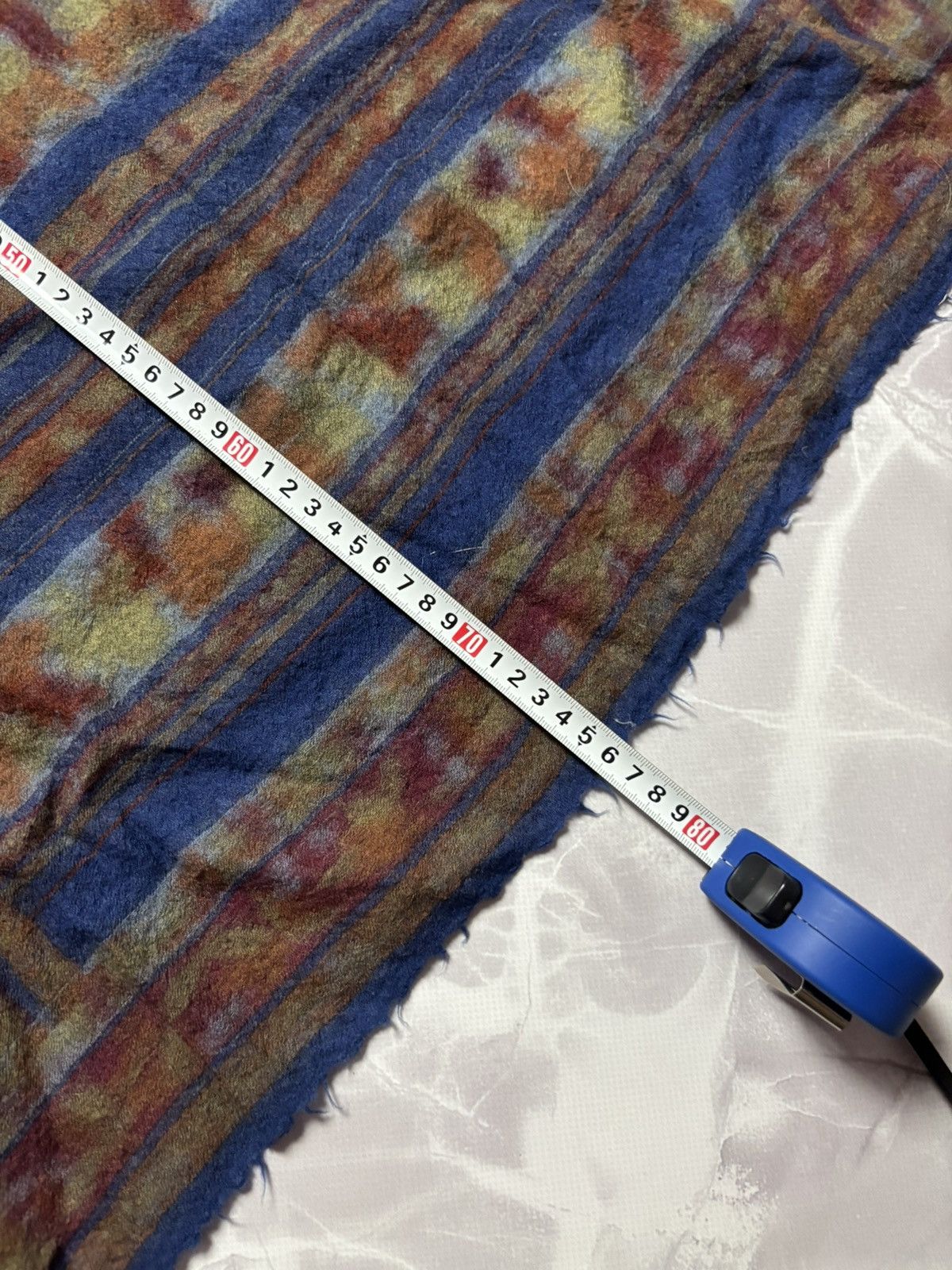 Japanese Brand VTG JAGO Wool Scarf Made in Japan Square Multicolor 76x80 Size ONE SIZE - 6 Thumbnail