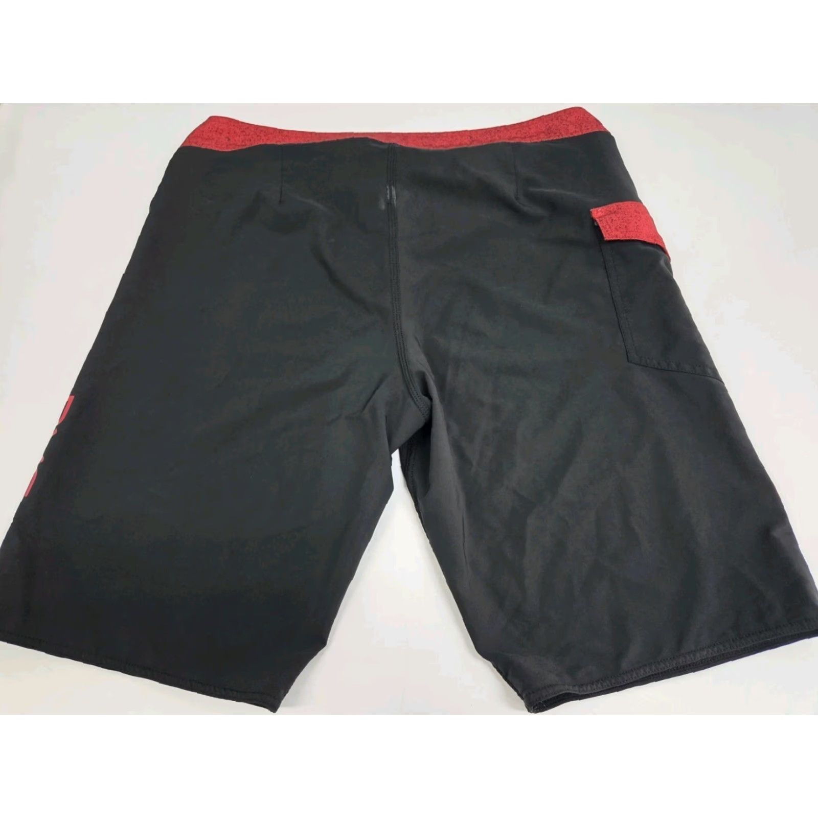 RVCA RVCA Board Shorts Black/Red 34 Surfer 4 Way Stretch Side Pocket Zip Mens Bottom Beach Band Swimwear Size US 34 / EU 50 - 2 Thumbnail