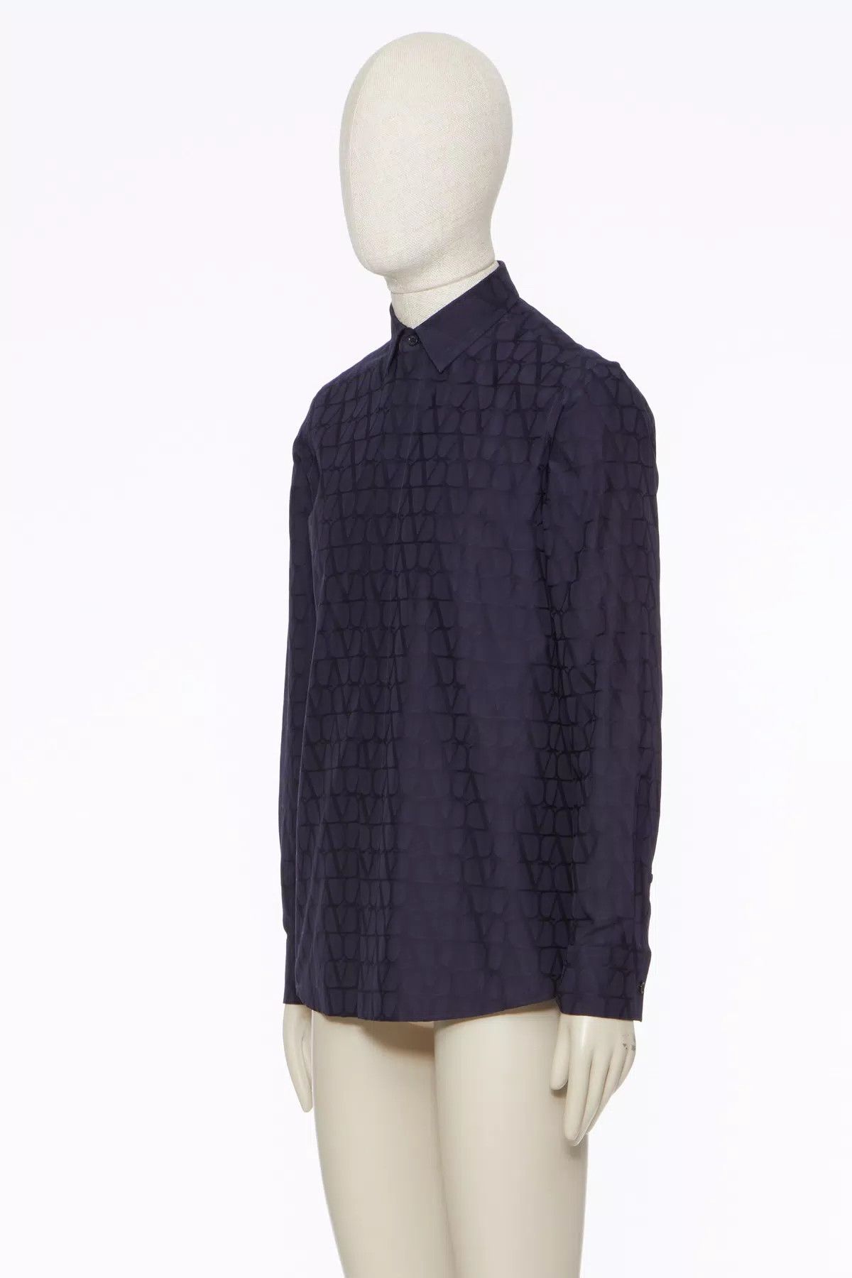 Valentino oc11z0725 Cotton Shirt in Navy Blue Size US XL / EU 56 / 4 - 2 Thumbnail
