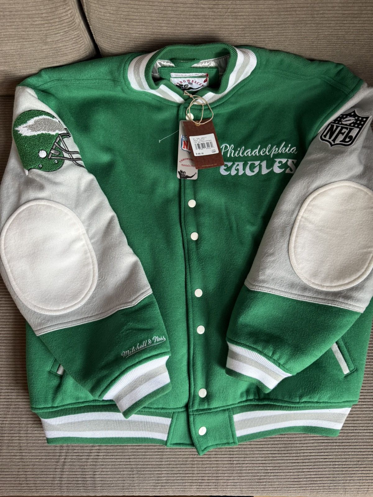 Mitchell & Ness Eagles Varsity Jacket Diana Mitchell and Ness - Size Large Size US L / EU 52-54 / 3 - 2 Thumbnail