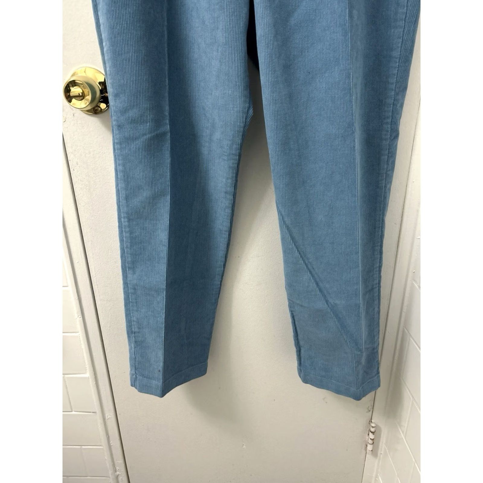 Lands' End VINTAGE Lands' End Pants Womens 16P Blue Corduroy Classic Cords Petite Pocket Zipper Button Dress Pants Womens Size 38" / US 16 / IT 52 - 3 Thumbnail