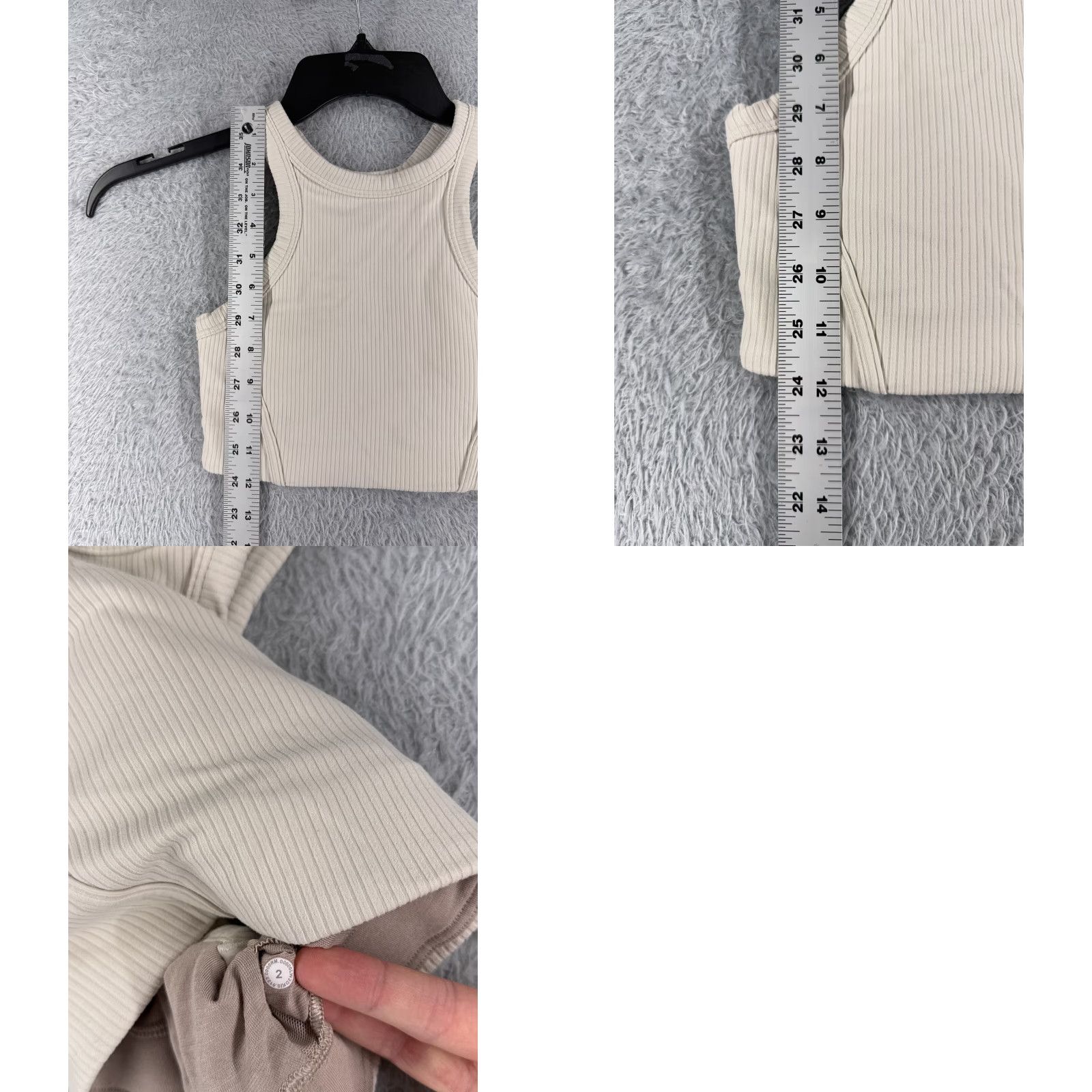 Lululemon Lululemon Shirt Women 2 Beige Ribbed High-Neck Yoga Bra Soft Nulu Fabric W2DKIS Size XS / US 0-2 / IT 36-38 - 8 Thumbnail
