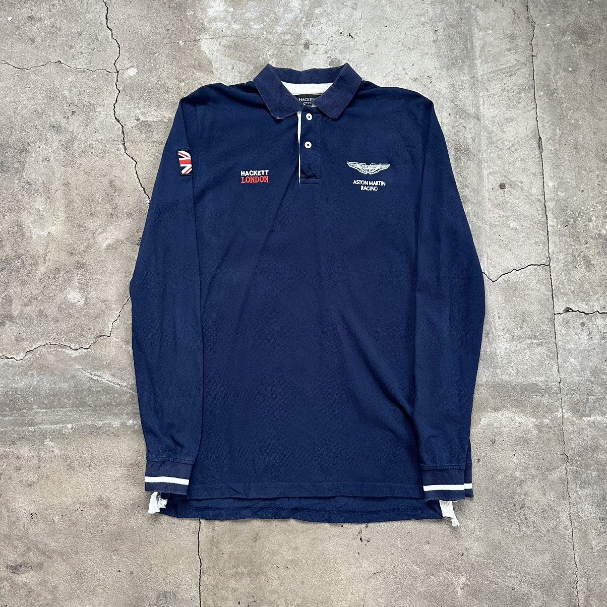 Hackett × Vintage HACKETT ASTON MARTIN VINTAGE GREAT BRITAIN RUGBY POLO LONG Size US XL / EU 56 / 4 - 3 Thumbnail