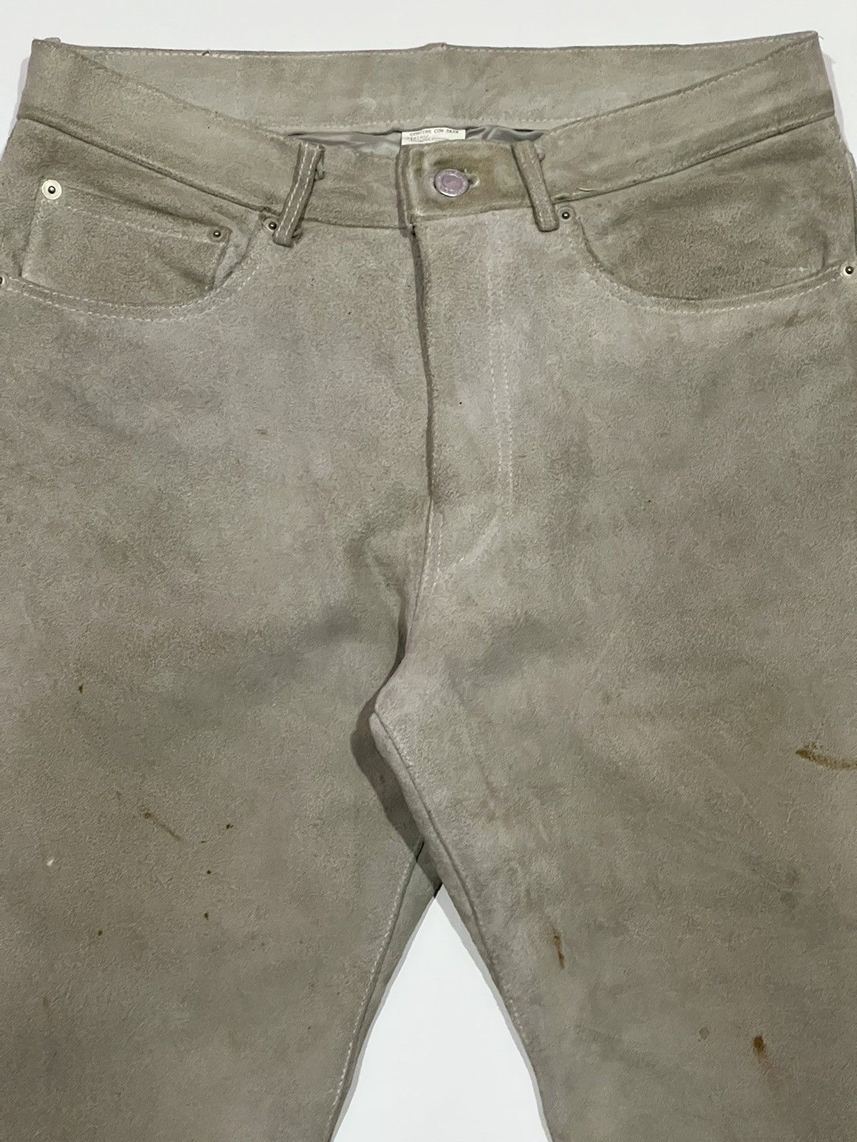 GOODENOUGH 🔥 Good Enough Hiroshi Fujiwara suede Leather GDEH pants Size US 32 / EU 48 - 6 Thumbnail