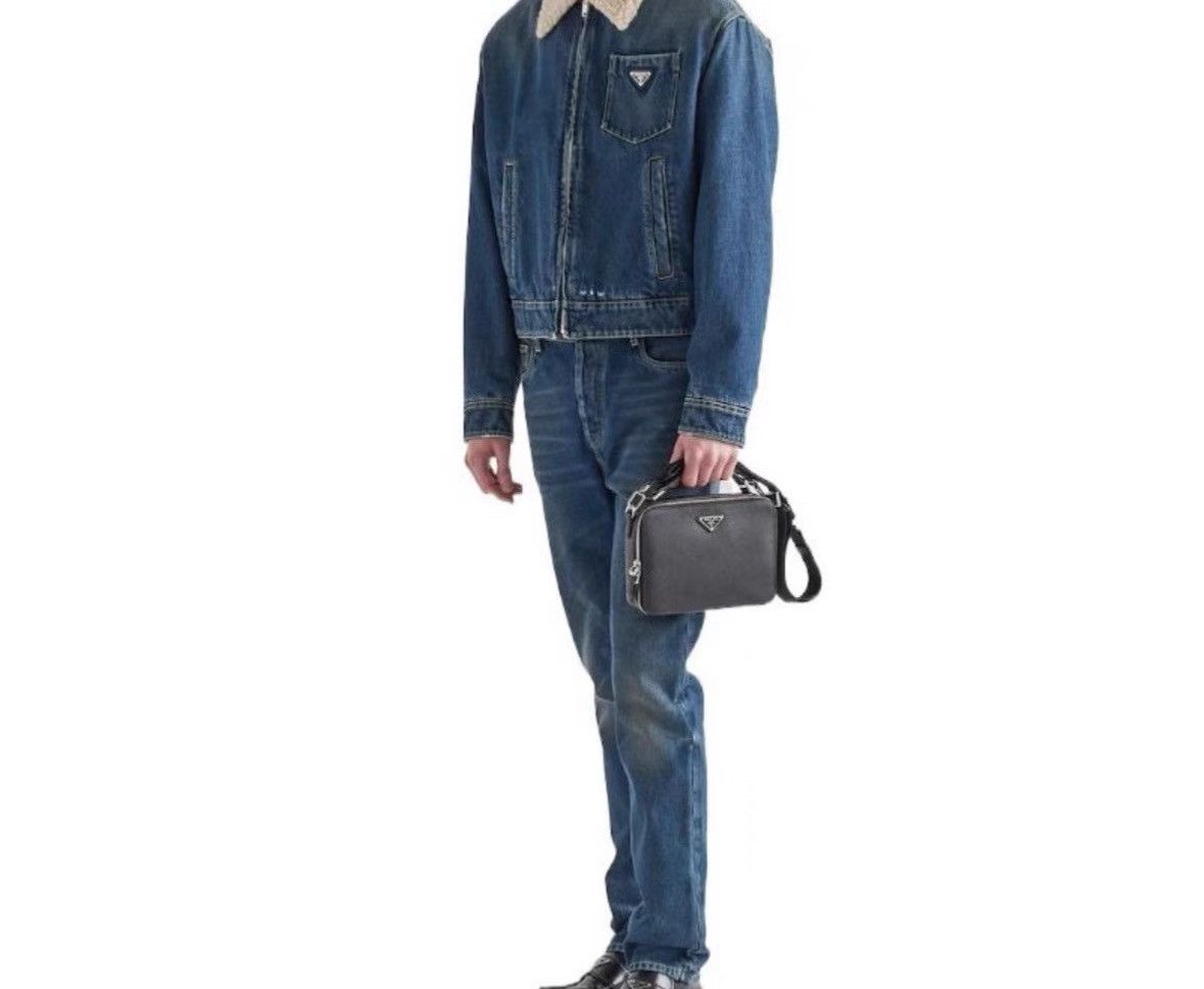 Prada Prada Denim Jacket with Shearling Collar -2505 Size US XXL / EU 58 / 5 - 6 Thumbnail