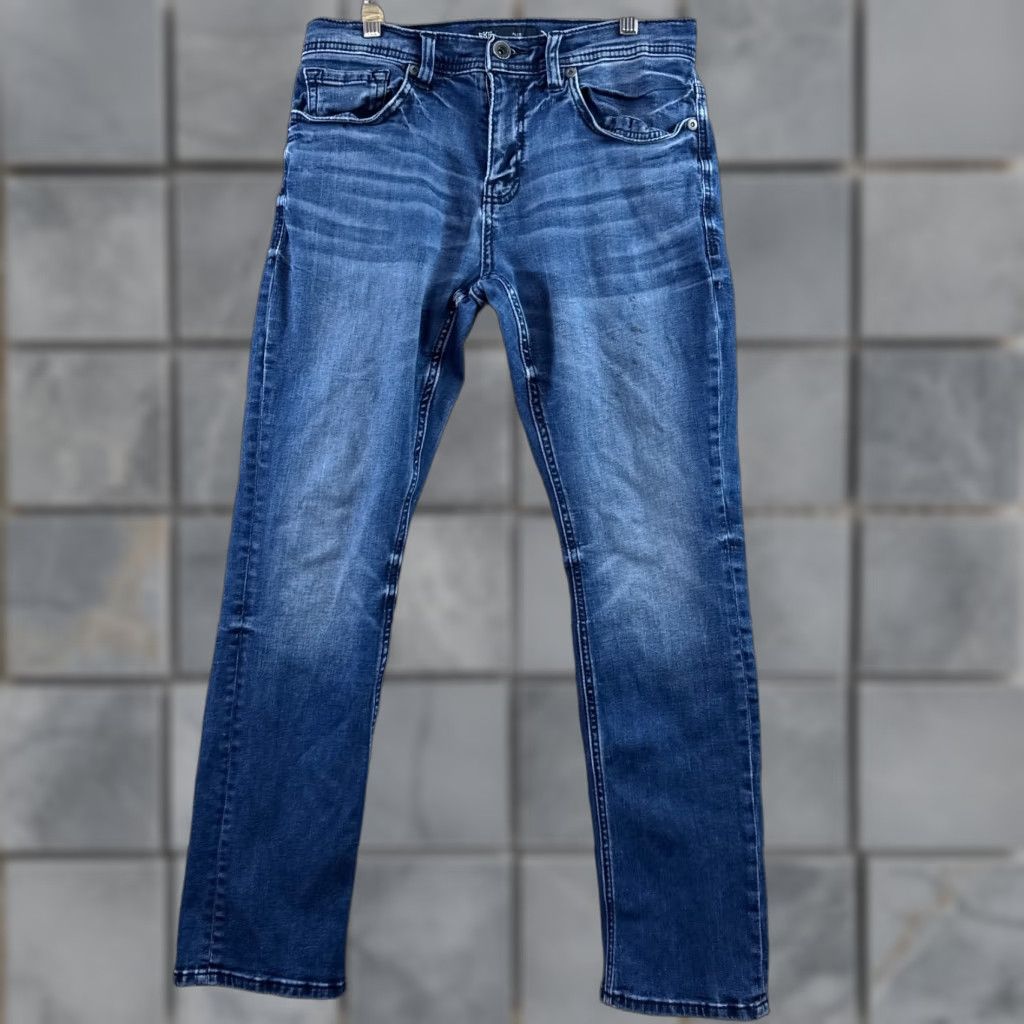 Vintage Buckle BKE Jeans Men 30x28 Blue Alec Denim Pant Faded Stretch Washout Pants Jeans Regular Size US 32 / EU 48 - 1 Thumbnail
