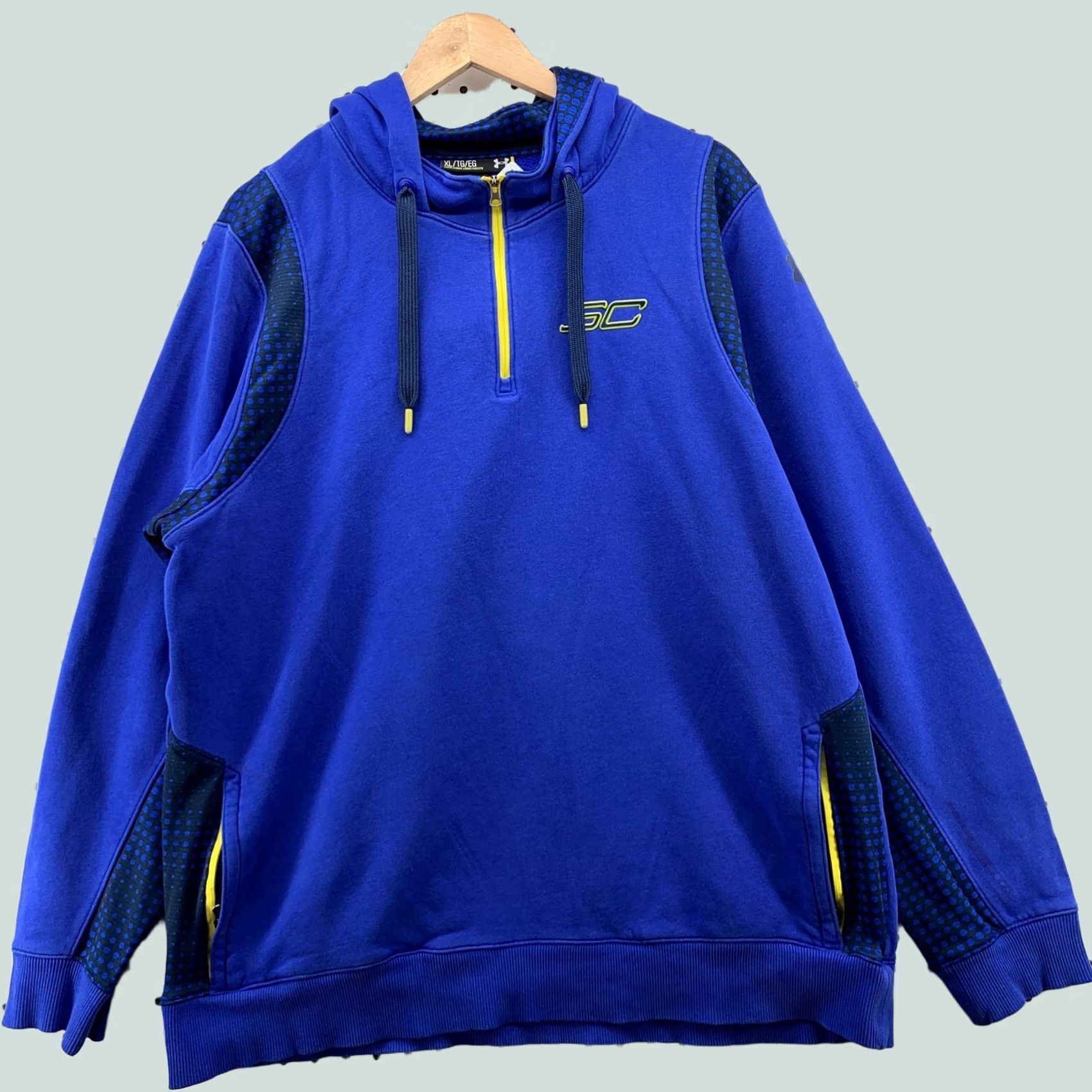 Under Armour Under Armour Hoodie Sweatshirt Men XL Blue Logo Embroidered Pullover Hawaiian Curry? Size US XL / EU 56 / 4 - 1 Thumbnail