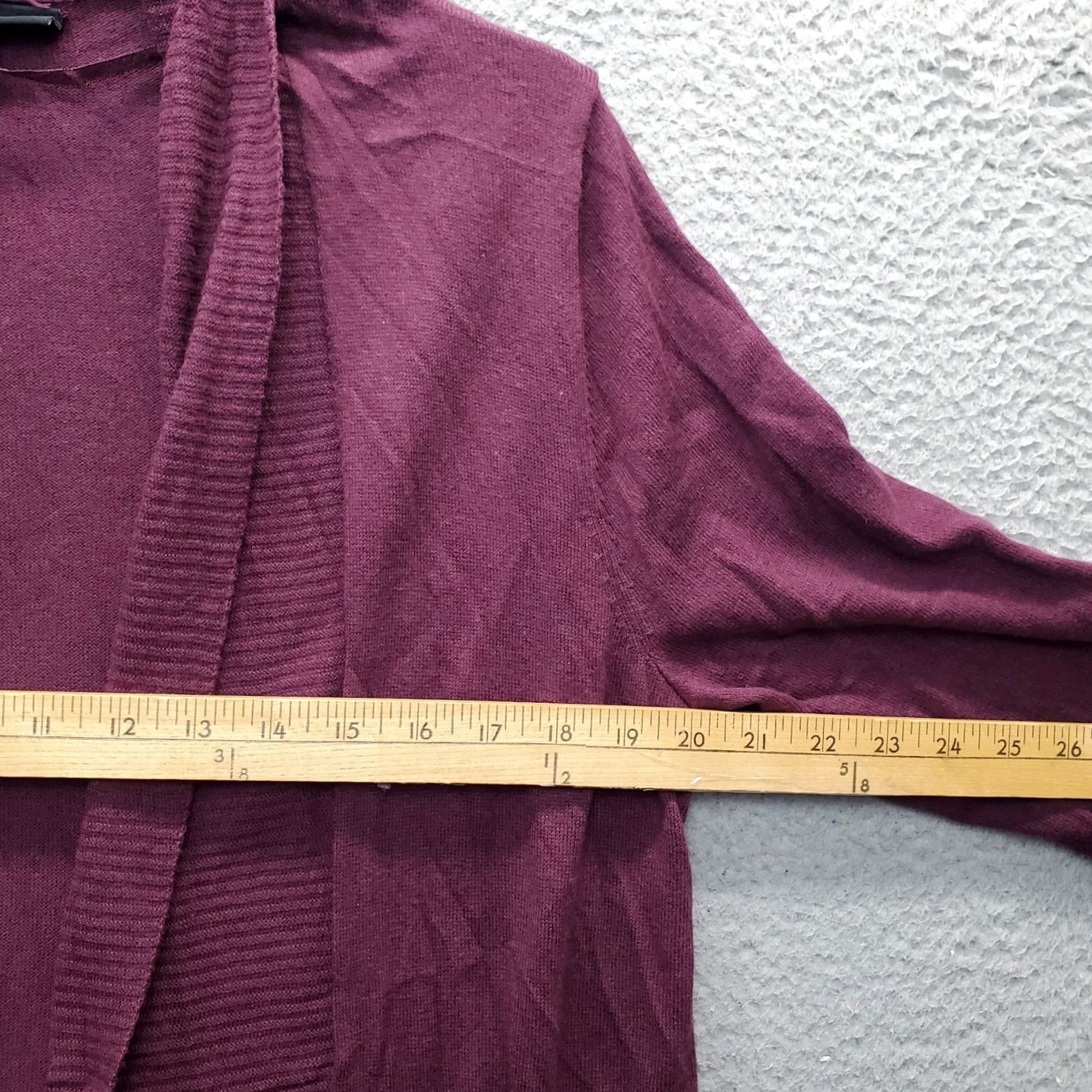 Vintage Lane Bryant Cardigan Sweater Womens 10/12 Purple Knitted 3/4 Sleeve Open Front Cardigan Size L / US 10 / IT 46 - 4 Thumbnail