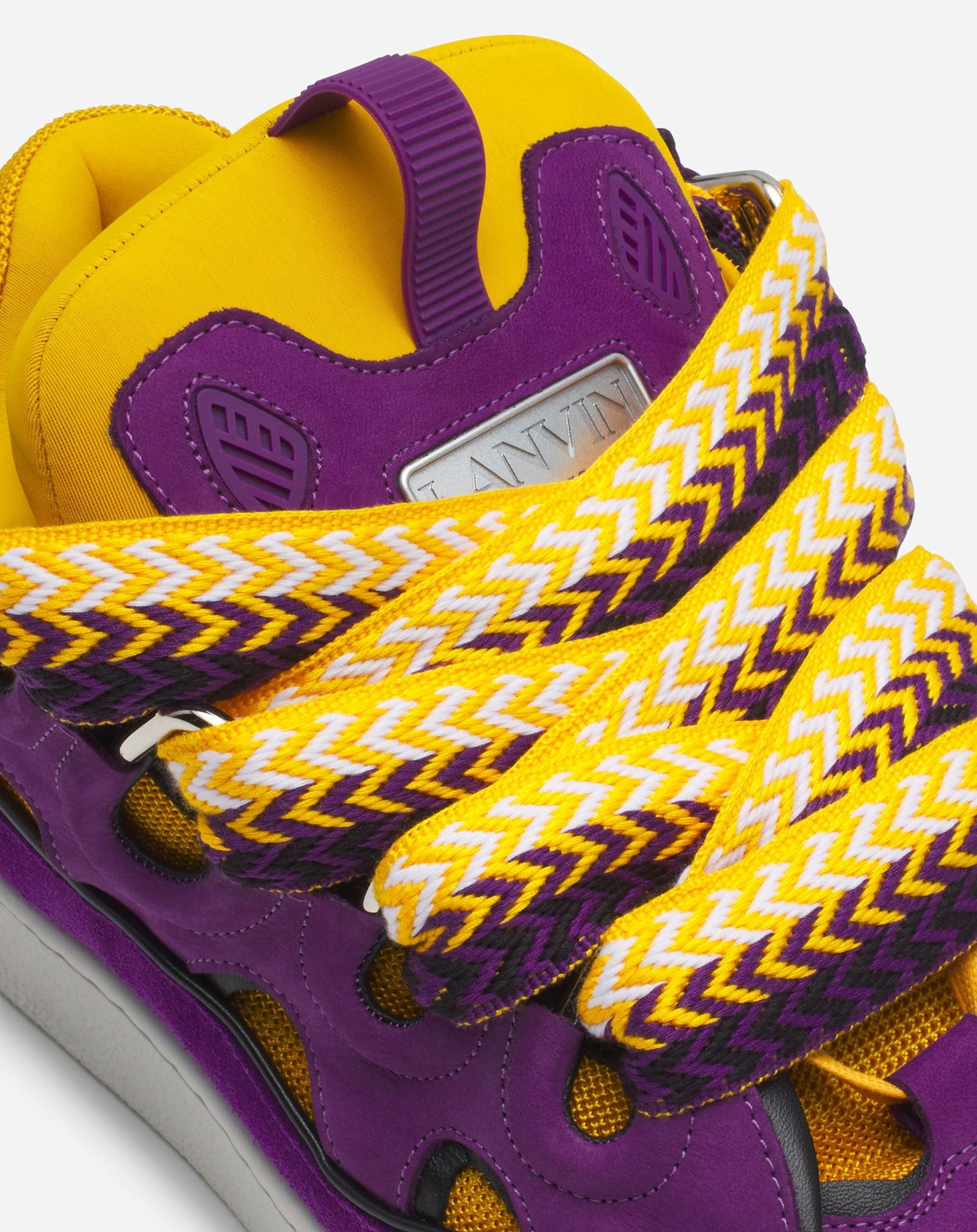Lanvin oc11z0325 Curb Low-Top Sneakers in Purple/Yellow Size US 12.5 / EU 45-46 - 5 Thumbnail