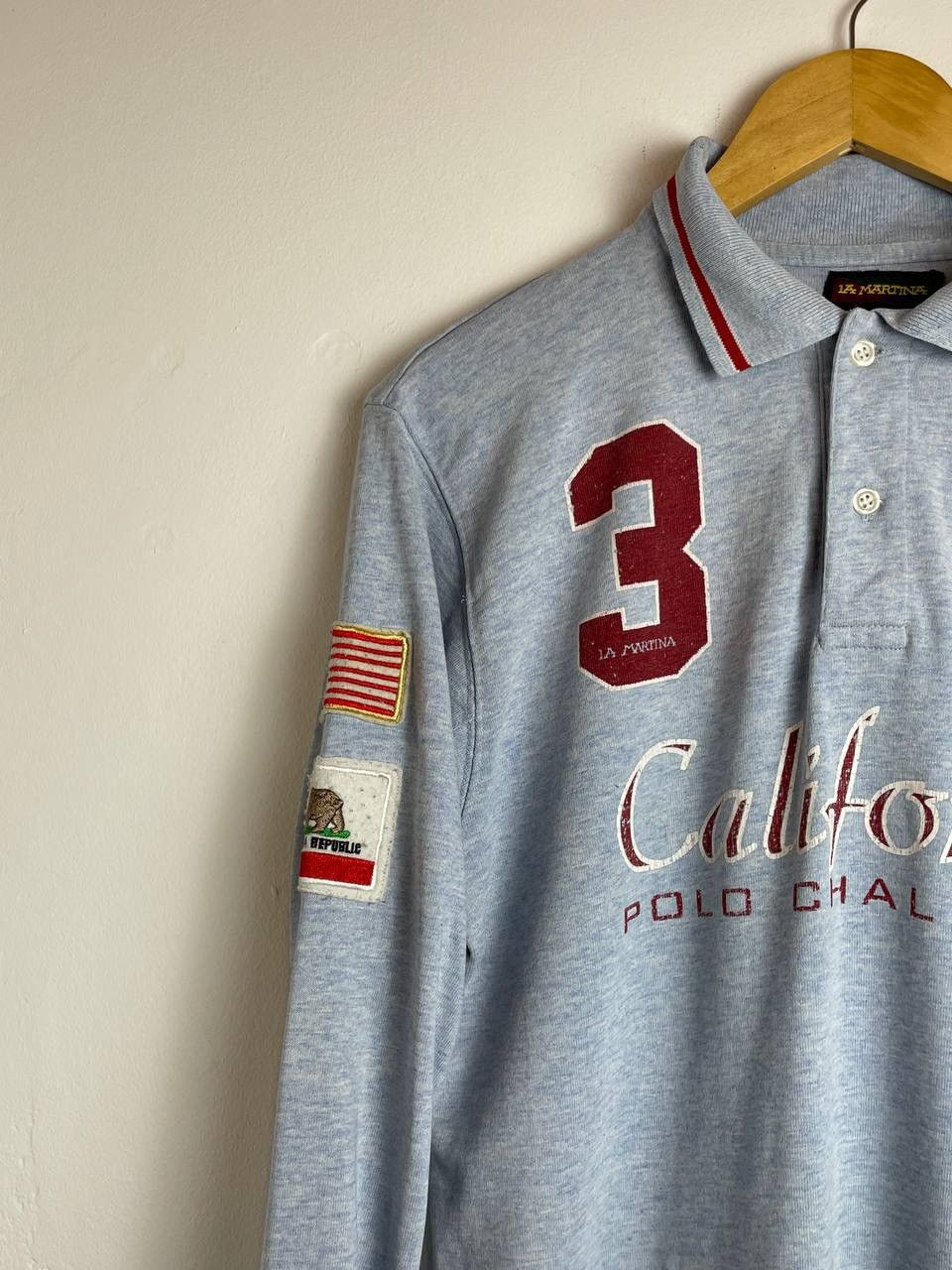 La Martina × Polo Ralph Lauren × Vintage La Martina Rugby Sweatshirt Vintage Center Pony RRL Styl Y2K Size US L / EU 52-54 / 3 - 3 Thumbnail