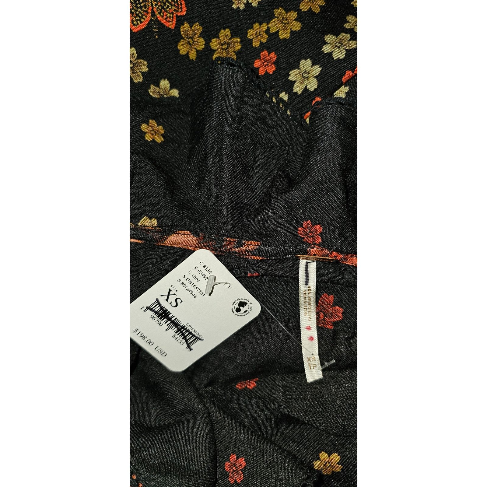 New Free People Talsey Floral Maxi Dress $198 X-SMALL