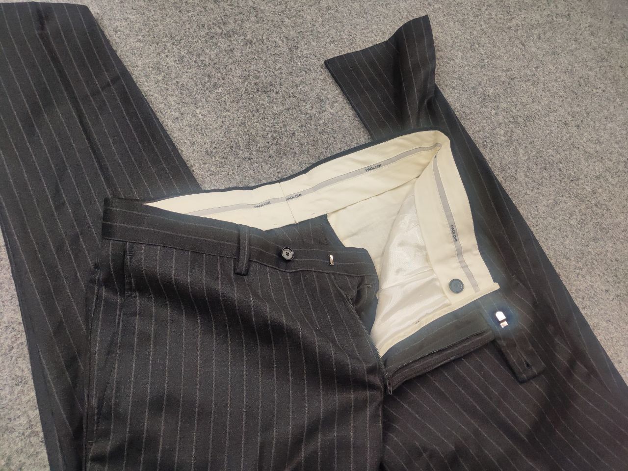 Paoloni Paoloni Quarantotto Reda Striped Unlined Blazer Pants Suit Size 48R - 16 Thumbnail