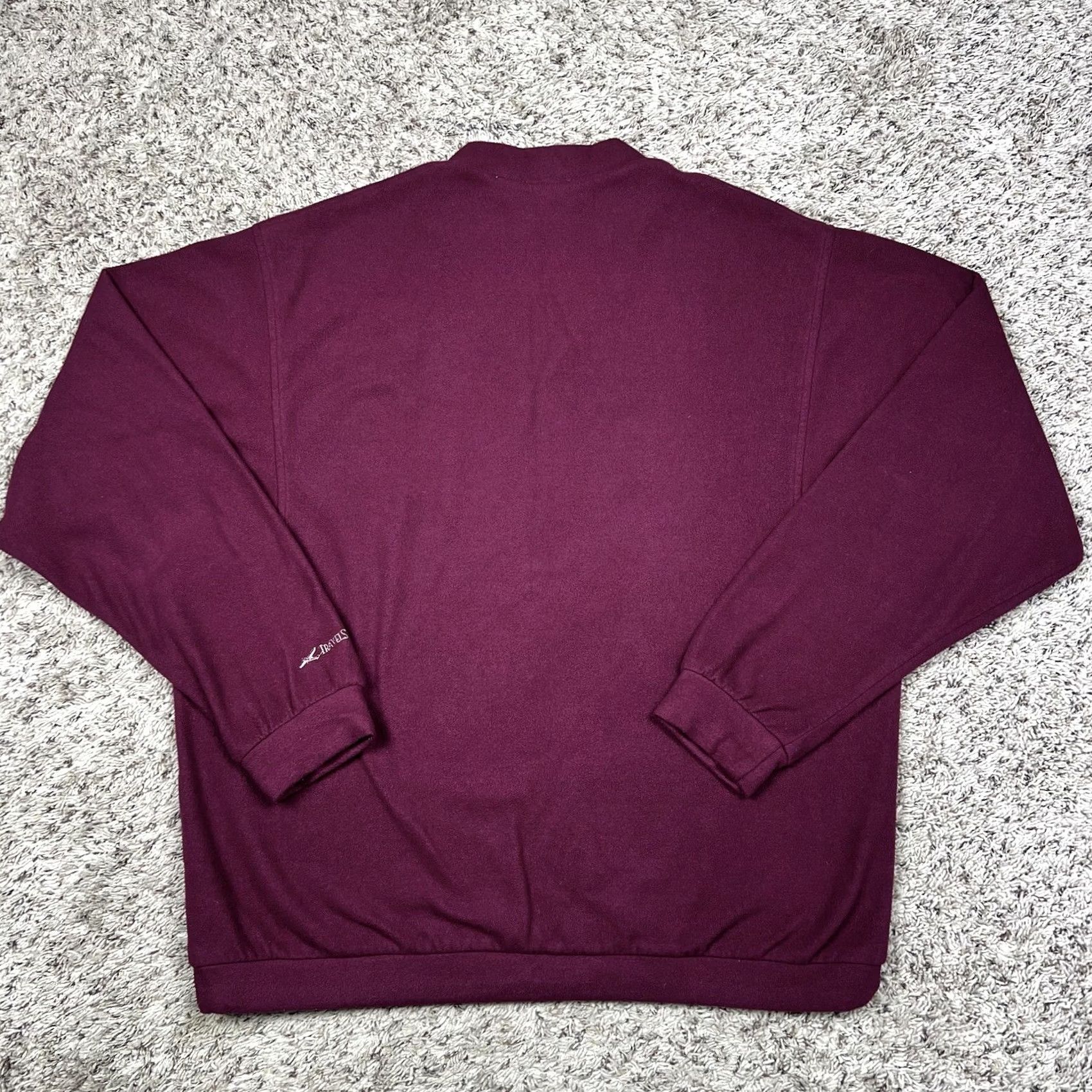 Vintage VINTAGE Travel Smith Sweatshirt Mens XL V-Neck Burgundy Fleece Embroidered Logo USA 90s Size US XL / EU 56 / 4 - 3 Thumbnail