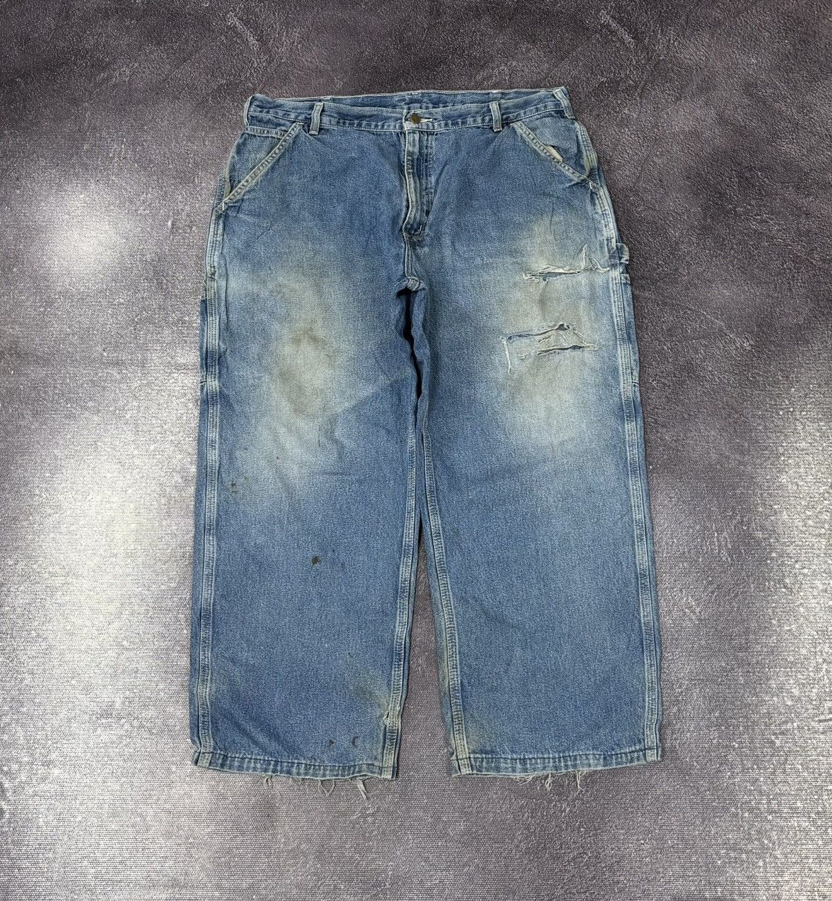 Carhartt Vintage Carhartt Dungaree Fit Faded Blue Denim Baggy Jeans Size US 40 / EU 56 - 2 Thumbnail
