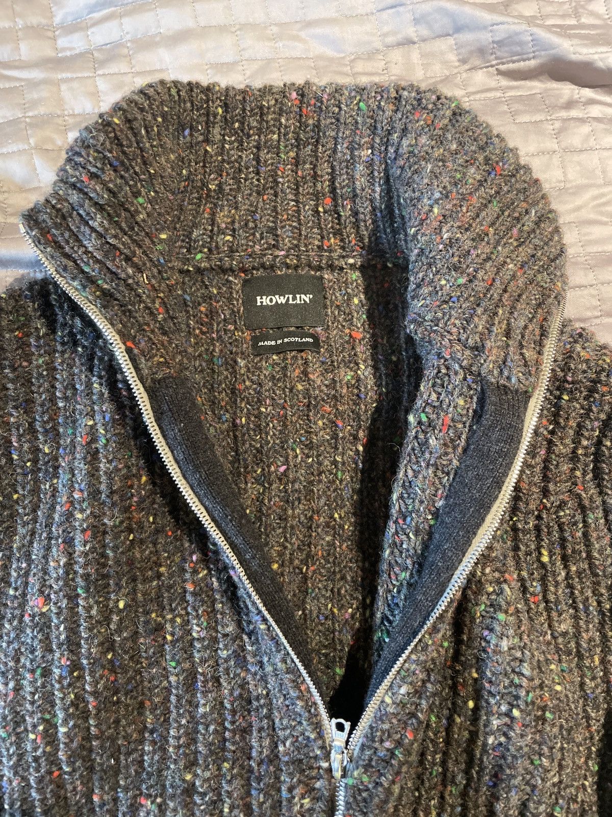 Howlin' “Loose Ends” Wool Knit Cardigan in Astro XL Size US XL / EU 56 / 4 - 2 Thumbnail