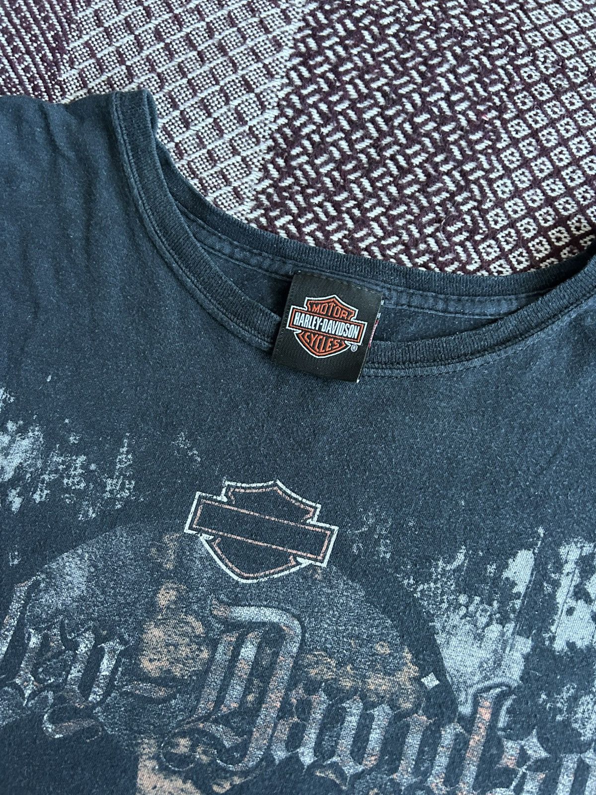 Harley Davidson Vintage Harley Davidson Skull Print Wash T-shirt 90s Size XL Size US XL / EU 56 / 4 - 5 Thumbnail