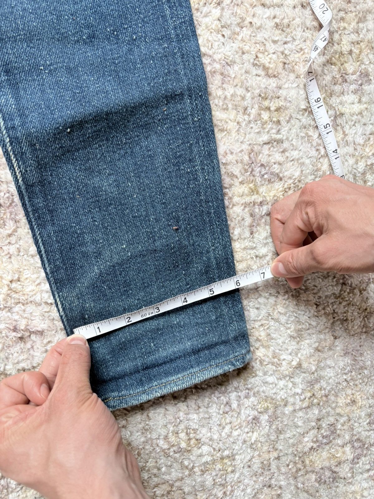 Oni Heavily Worn ONI Selvedge Denim : Pink Selvedge ID Size US 29 - 11 Thumbnail