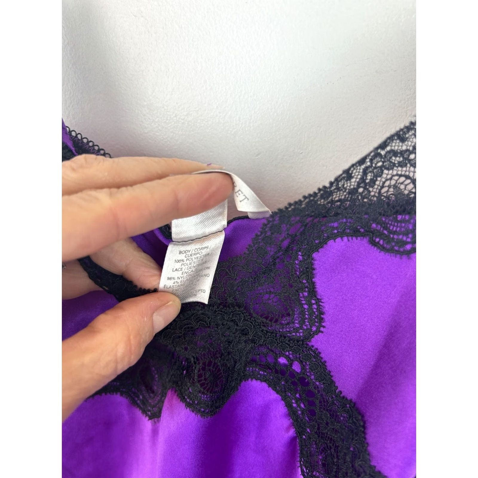 Victoria's Secret Victoria's Secret Slip Dress Nighty S Purple Black Lace Coquette Sexy Read Dress Short V-Neck Sleeveless Adjustable Straps Women Regular XS? No — S Size S / US 4 / IT 40 - 7 Thumbnail