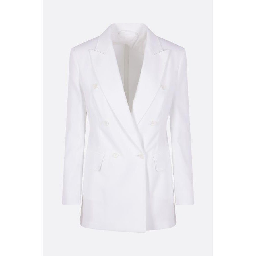 Max Mara MAX MARA Pagella White Crepe Double-Breasted Jacket New & Au Size M / US 6-8 / IT 42-44 - 1 Thumbnail