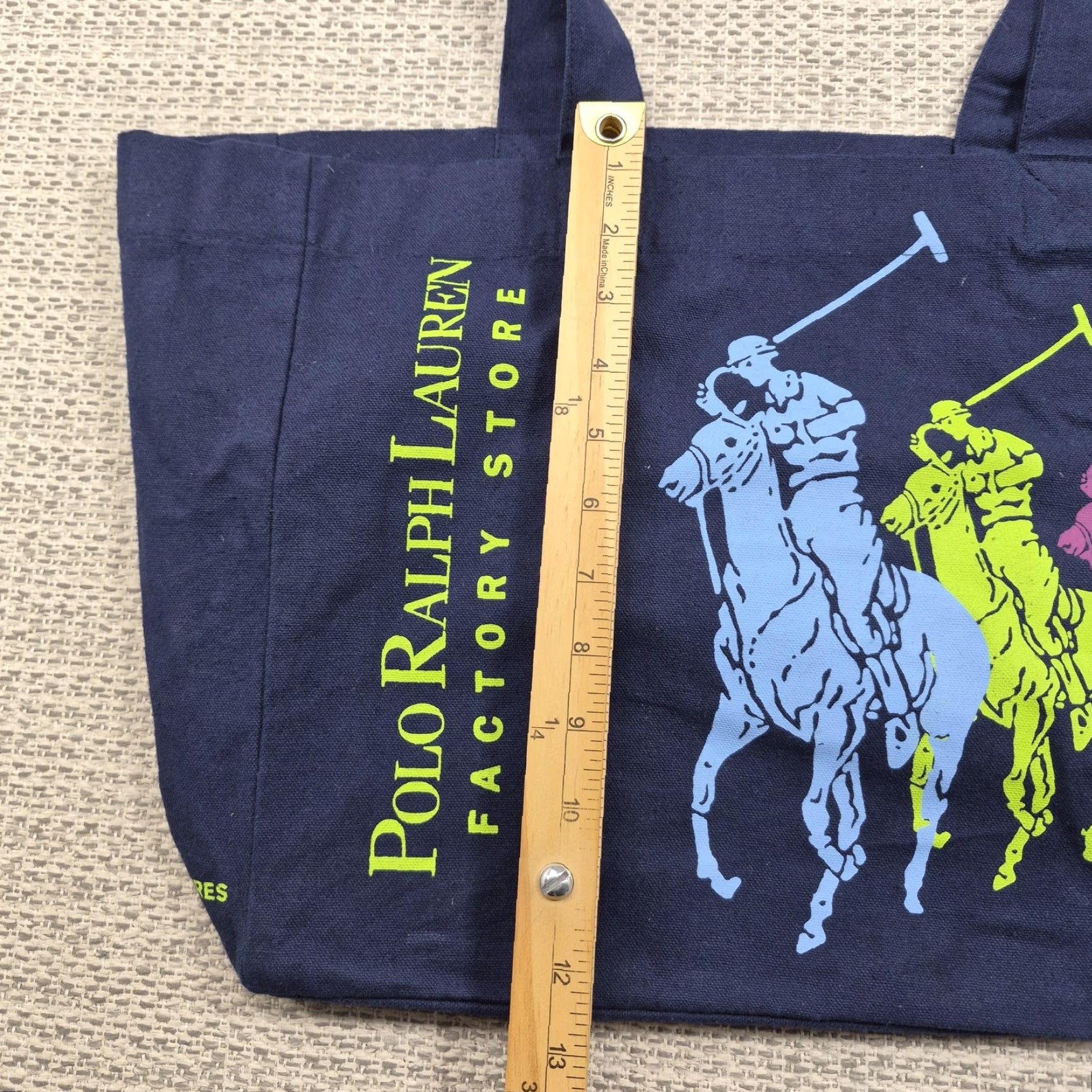 Polo Ralph Lauren Polo Ralph Lauren Tote Bag Womens Large Blue Cotton Graphic Horse Size ONE SIZE - 2 Thumbnail
