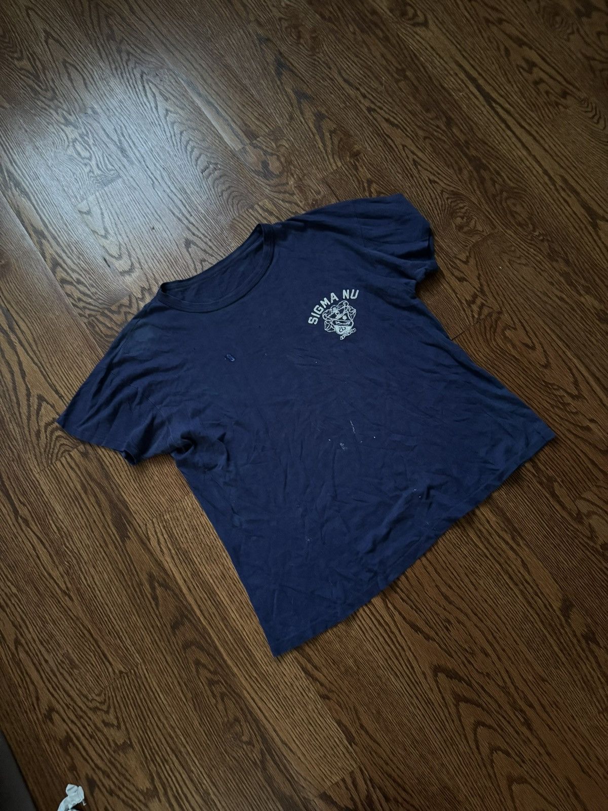 Vintage Navy Blue Sigma Nu fraternity t-shirt Size US M / EU 48-50 / 2 - 4 Thumbnail