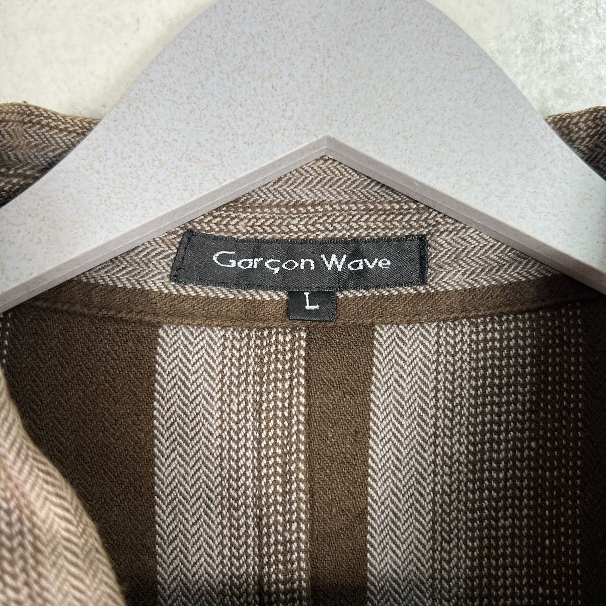 Japanese Brand VINTAGE GARCON WAVE STRIPE SHADOW LAZER JACKET Size US L / EU 52-54 / 3 - 14 Thumbnail
