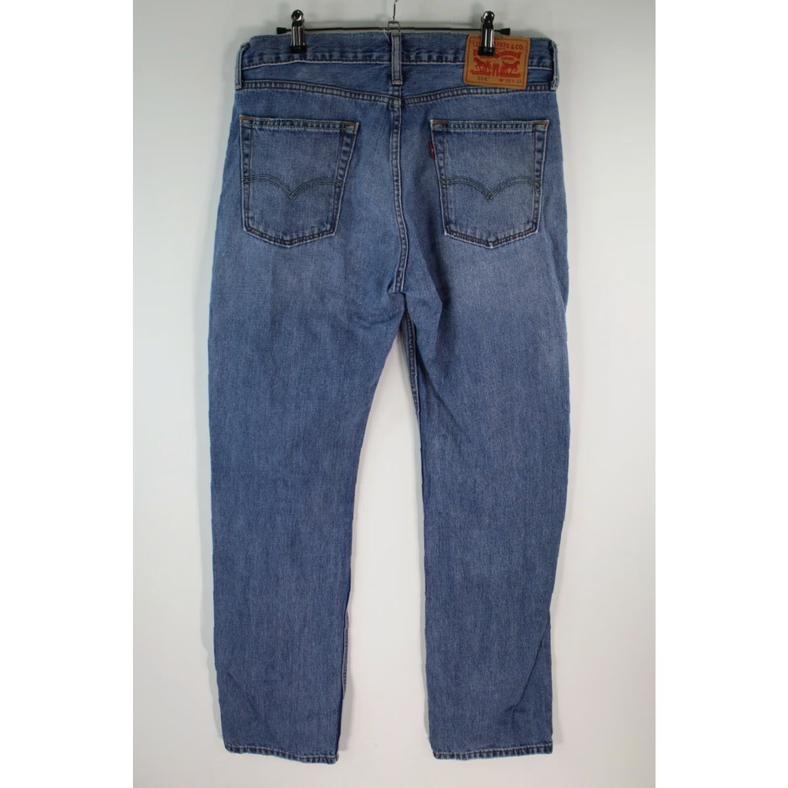 Vintage Levis Mens Solid Straight Jeans Casual Blue Denim 33X32 Regular Fit Size US 34 / EU 50 - 2 Thumbnail