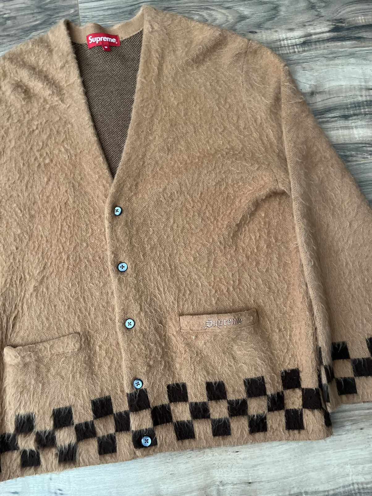 Supreme Brushed Checkerboard Cardigan