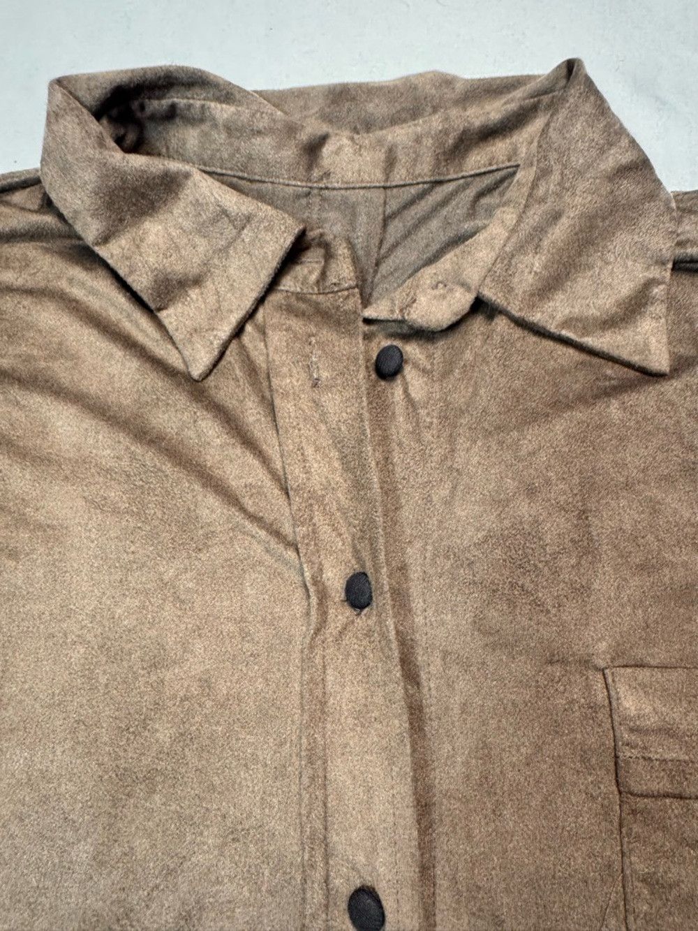 Other Brown Faux Suede Soft Burnout Sleeve Shirt Size XL Size XL / US 12-14 / IT 48-50 - 6 Thumbnail