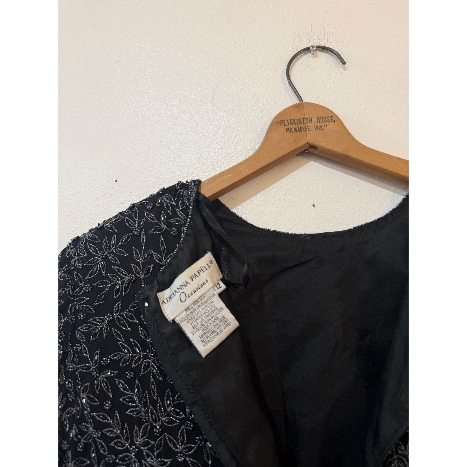 Adrianna Papell Late 90s Beaded Silk Basque Waist Top size 12 Size XL / US 12-14 / IT 48-50 - 7 Thumbnail