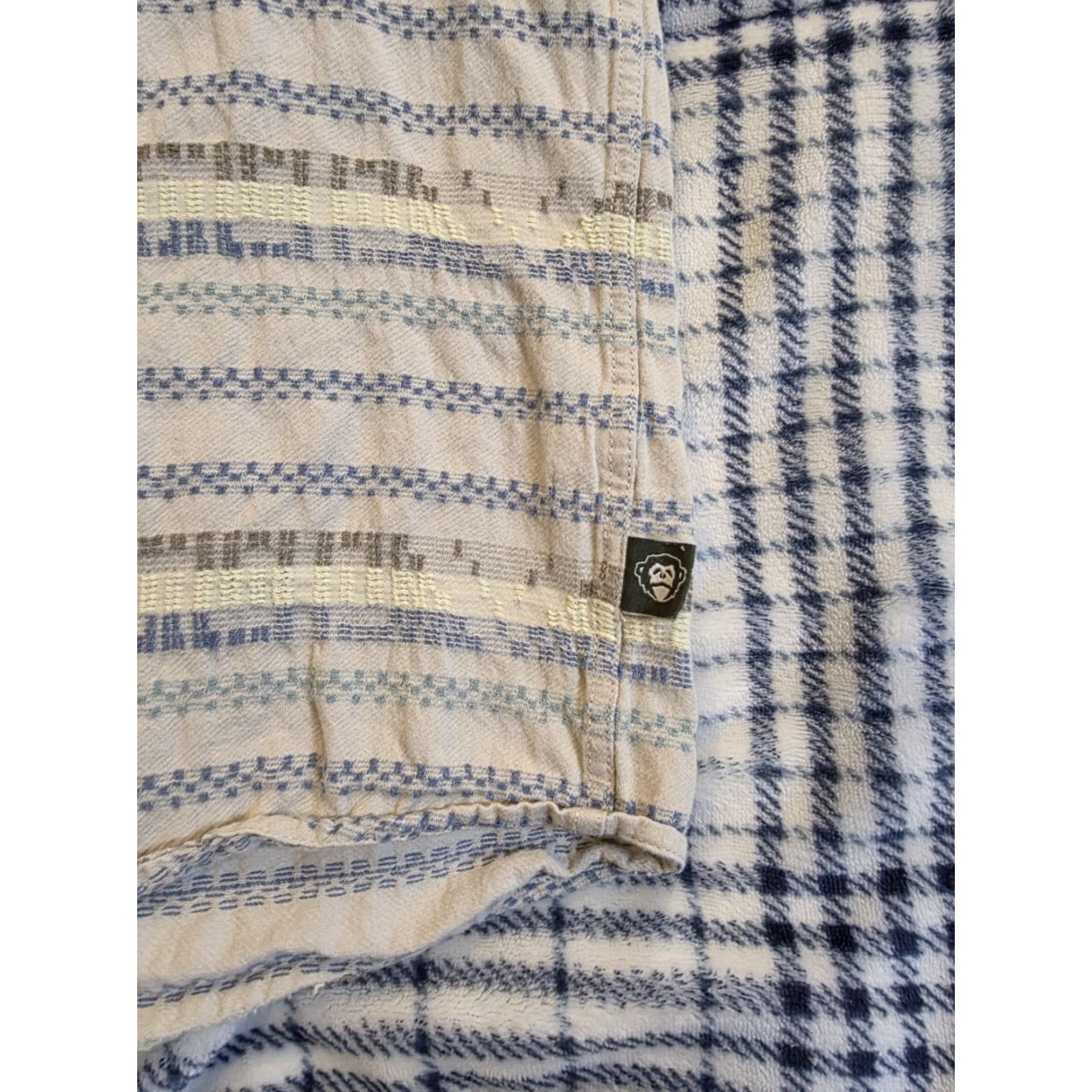 Howler Brothers Howler Brothers Shirt Mens Large Beige Cotton Mescal Jacquard Oyster Short Sleeve Button-Up Striped Collared Western Outdoor All Seasons Size US L / EU 52-54 / 3 - 6 Thumbnail