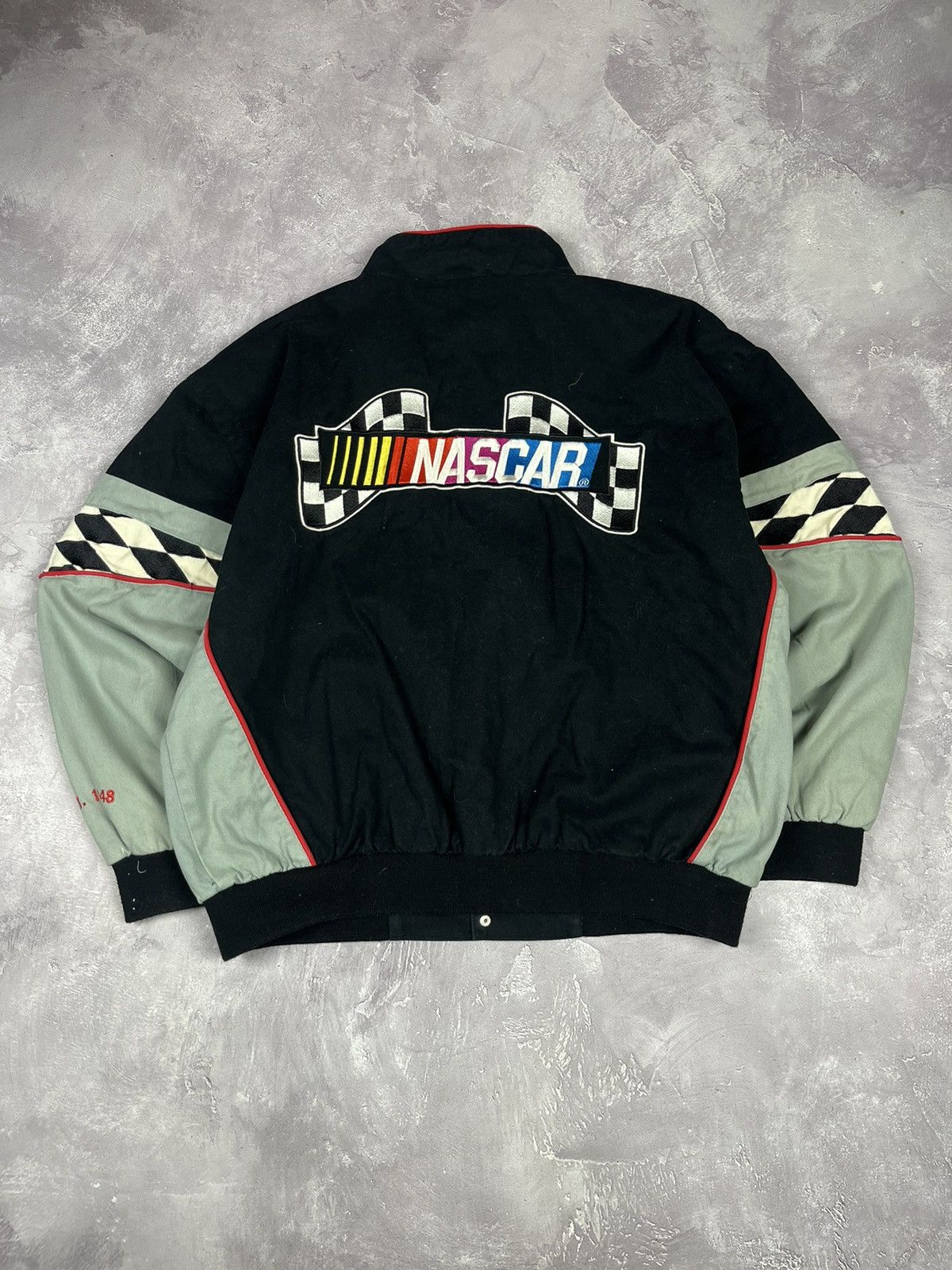 NASCAR Vintage 90s Nascar Bomber Jacket Big Logo Embroidered Rare Size US L / EU 52-54 / 3 - 2 Thumbnail