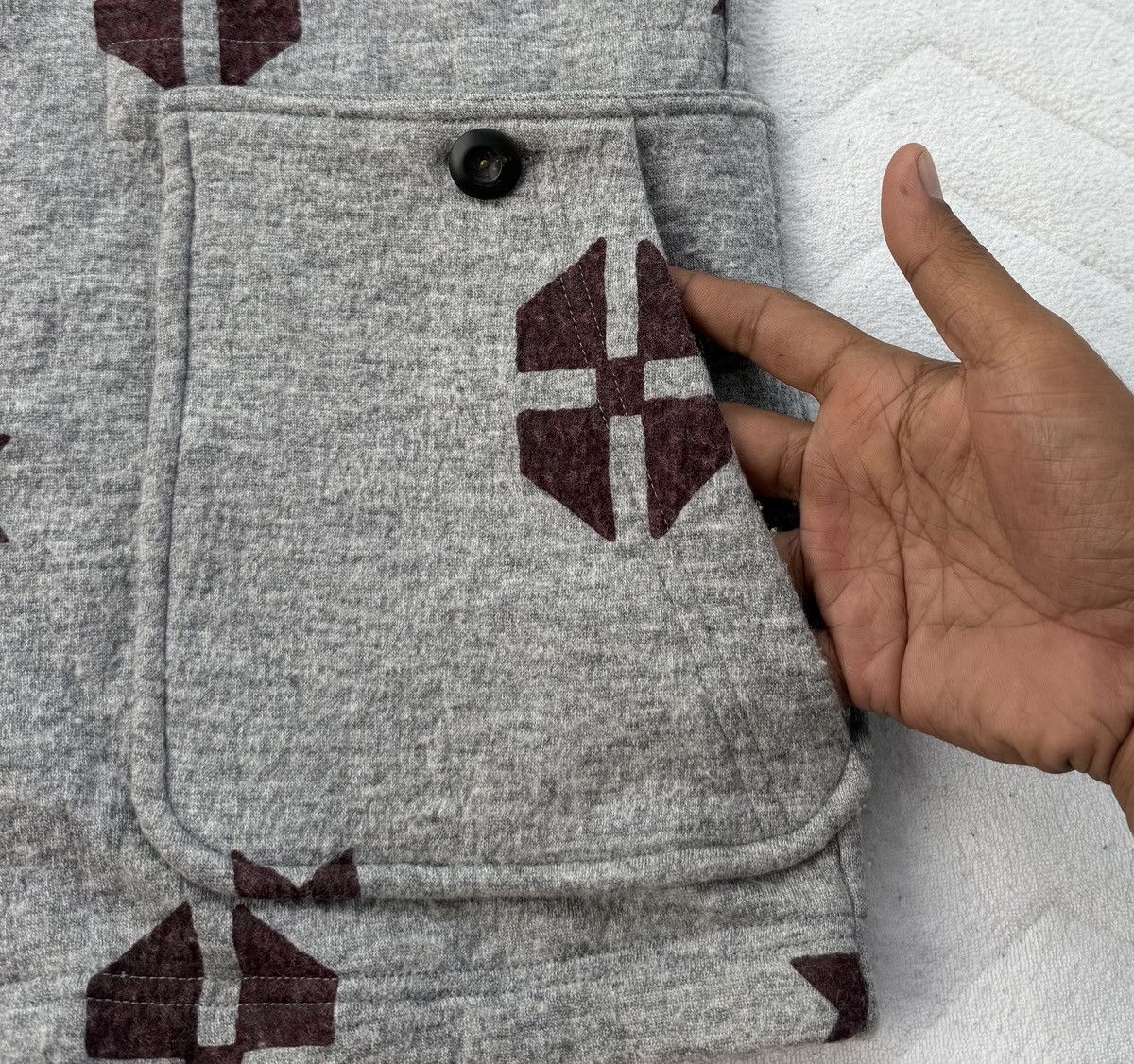 Japanese Brand Nary Hoodie Jacket Japan Brand Pattern Grey Fleece Zip Up Size US L / EU 52-54 / 3 - 7 Thumbnail