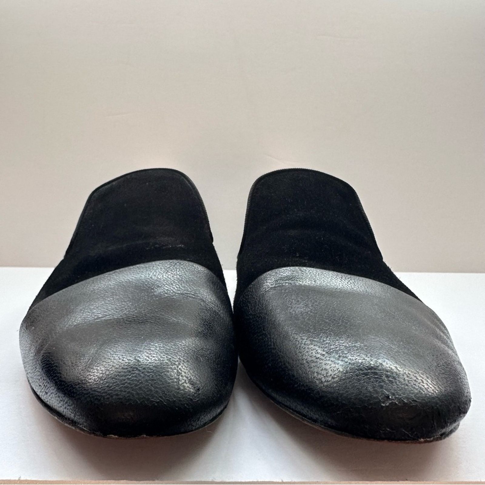 Rag & Bone Sabine Black Mules EU 38 Slides Flats 2-tone Leather & Suede Size US 8 / IT 38 - 8 Thumbnail