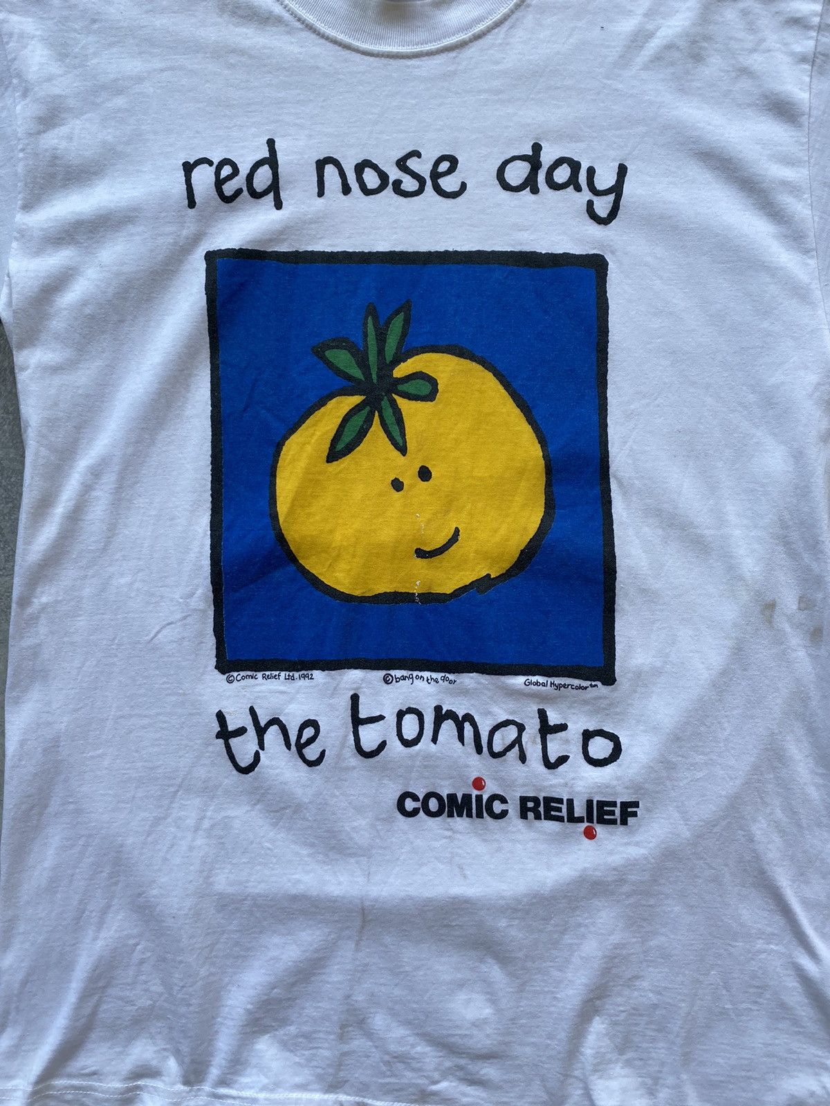 Stella McCartney × Vintage Vintage 1992 Red Nose Day Comic Relief Streetwear White Tee Size US M / EU 48-50 / 2 - 3 Thumbnail