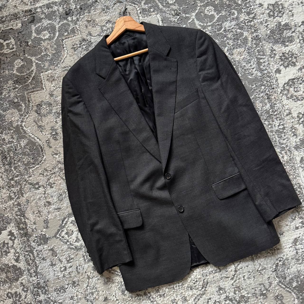 Burberry Crazy Vintage Wool Grey Burberry Suit Blazer Size 54R - 3 Thumbnail