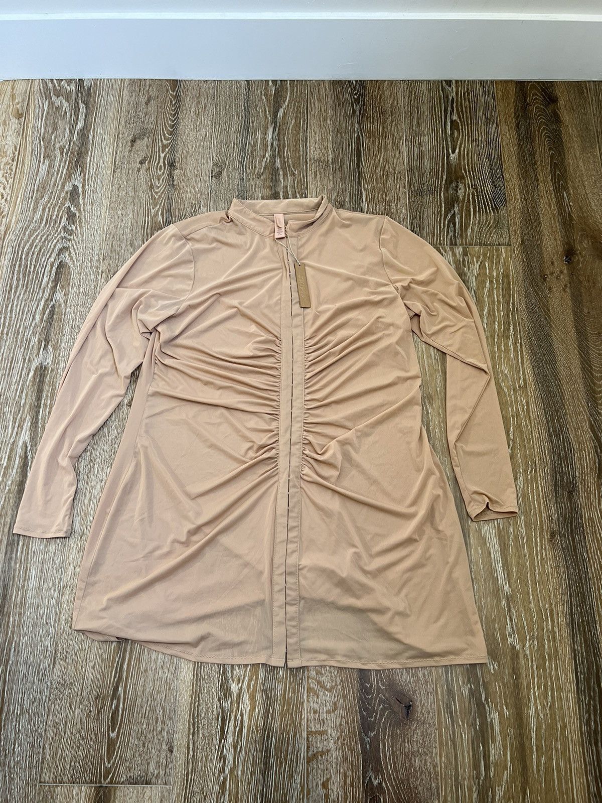 SKIMS Skims mesh cover ups long sleeve ruched dress Size XXL / US 16-18 / IT 52-54 - 1 Thumbnail