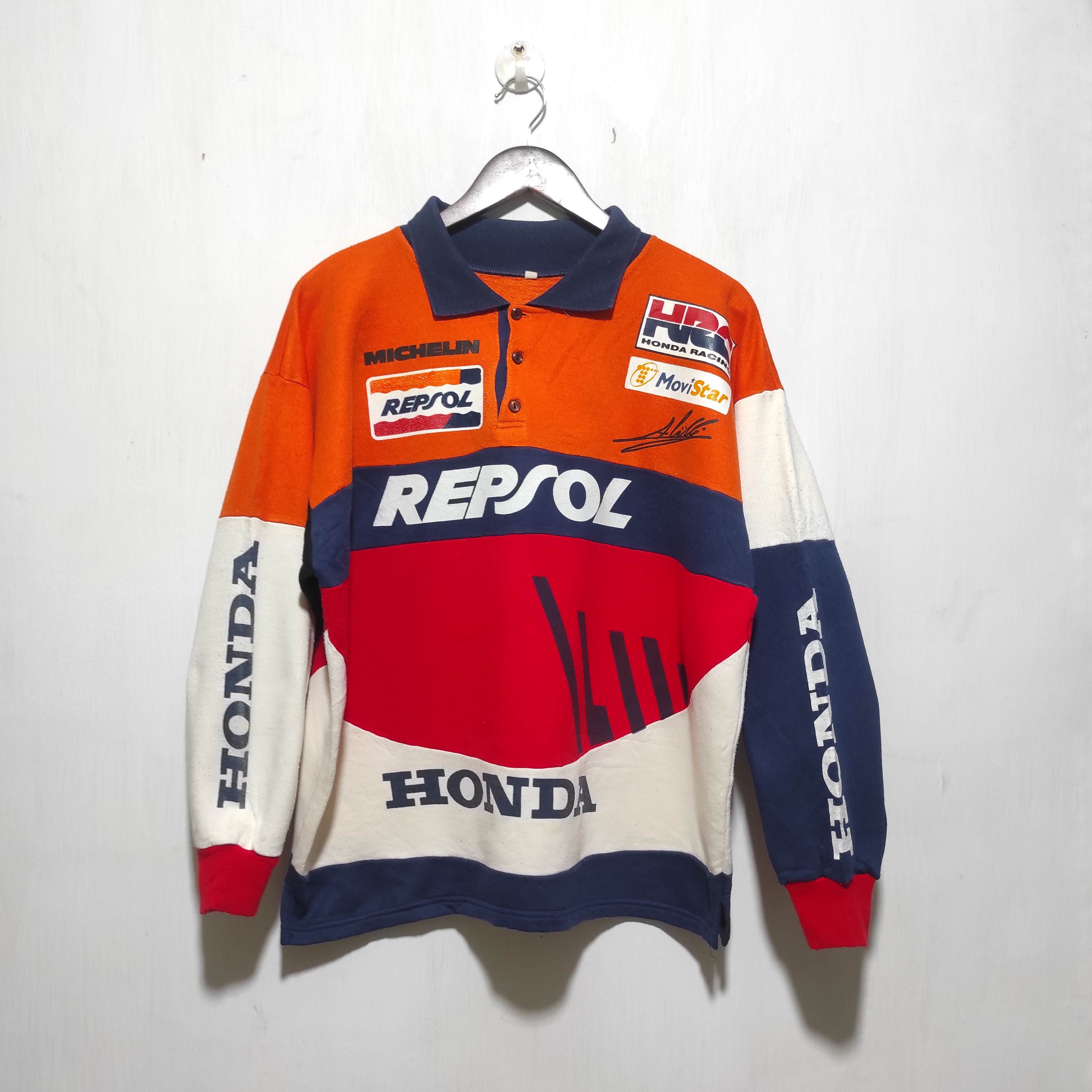 Honda VINTAGE ALEX CRIVILLE REPSOL HONDA TEAM POLO RUGBY SHIRT Size US M / EU 48-50 / 2 - 3 Thumbnail