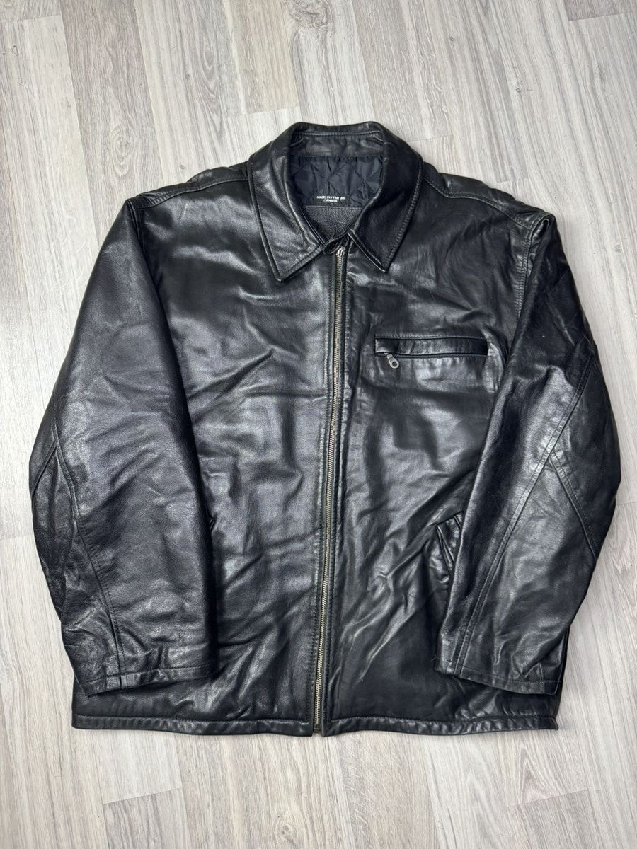 Genuine Leather Rockport 80s 90s Vintage Baggy Detroit Leather Jacket Size US M / EU 48-50 / 2 - 4 Thumbnail