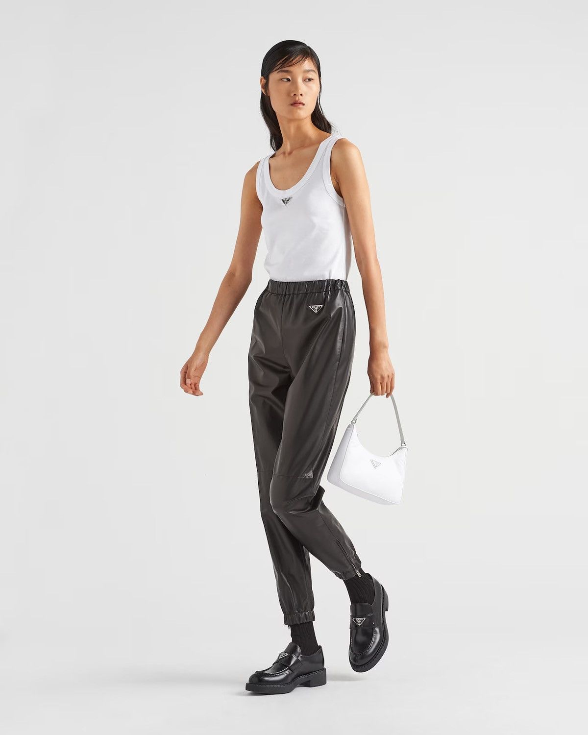 Prada $4.3k Prada Nappa leather joggers Size 26" / US 2 / IT 38 - 3 Thumbnail