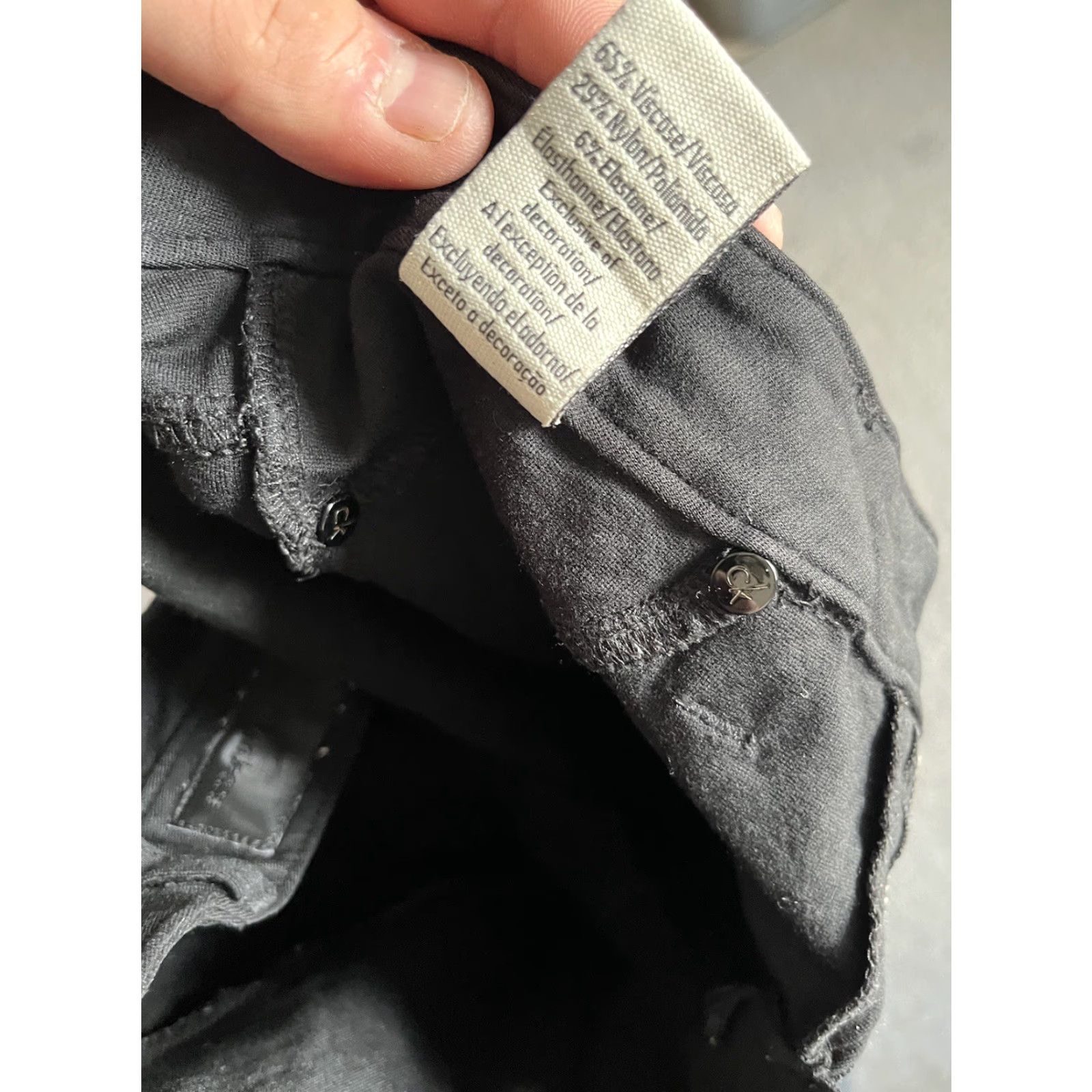 Calvin Klein CALVIN KLEIN Women's Jeggings Size 2 Black Slim Tapered Stretch Viscose Nylon Size 26" / US 2 / IT 38 - 6 Thumbnail