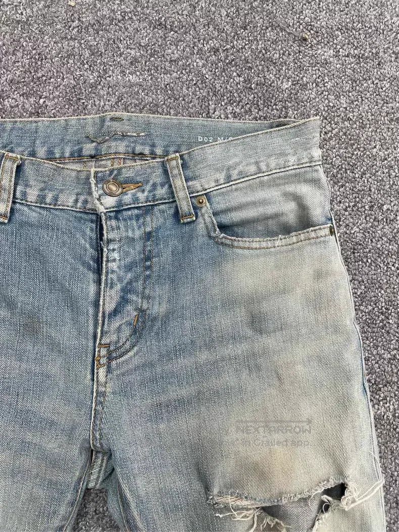 Saint Laurent Paris Saint Laurent Paris Destroyed Blue Cow Denim Jeans Size US 28 / EU 44 - 5 Thumbnail
