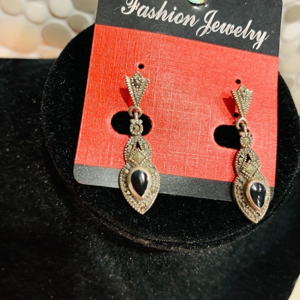 Other Sterling Silver w Marcasite Earrings BN Size ONE SIZE - 2 Thumbnail