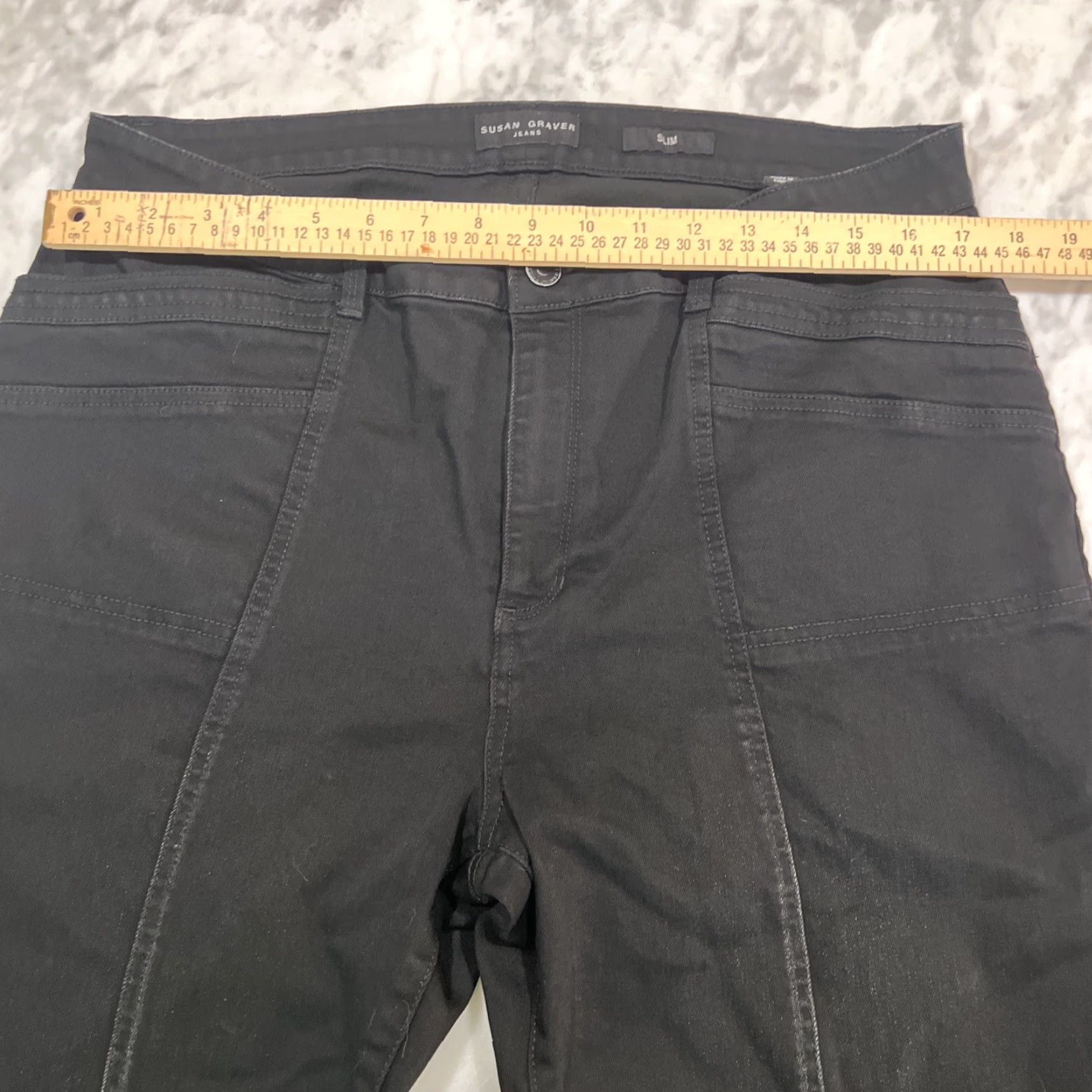 Vintage Susan Graver Jeans Women's 18WP Black Pull-On Slim Skinny Plus Size Womens Size 40" / US 18 - 5 Thumbnail
