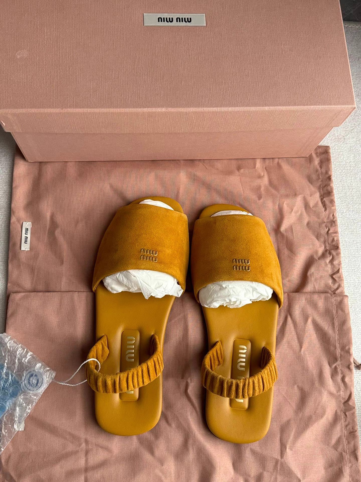 Miu Miu MiuMiu 25SS Whisky Suede Slides K6 Size US 5 / IT 35 - 6 Thumbnail