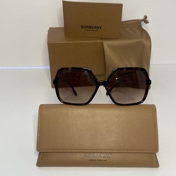 Burberry BURBERRY BE4324 B 4324 ISABELLA Square Brown Sunglasses","de Size ONE SIZE - 3 Thumbnail