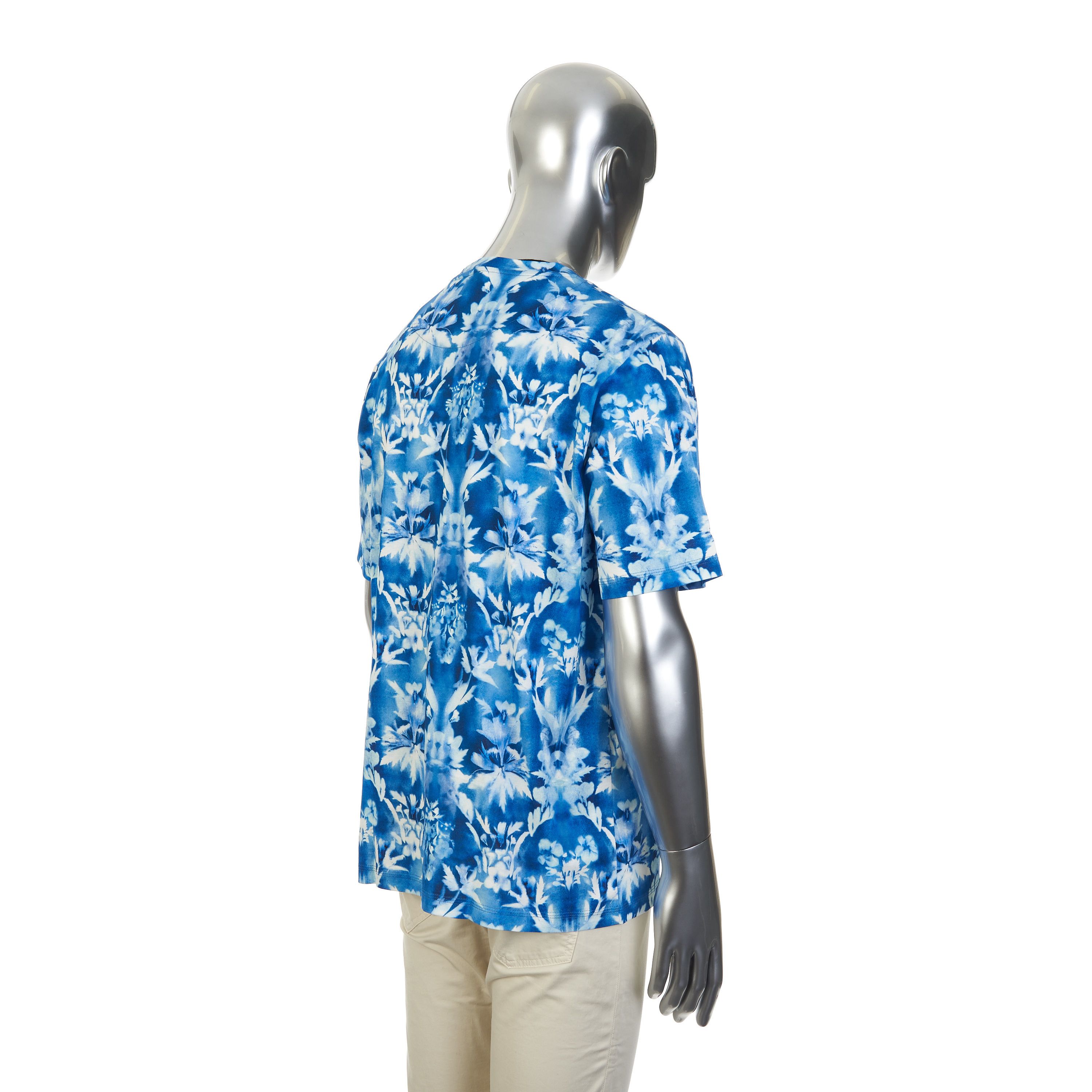 Berluti Indigo Blue Printed T-Shirt Size US XXL / EU 58 / 5 - 6 Thumbnail